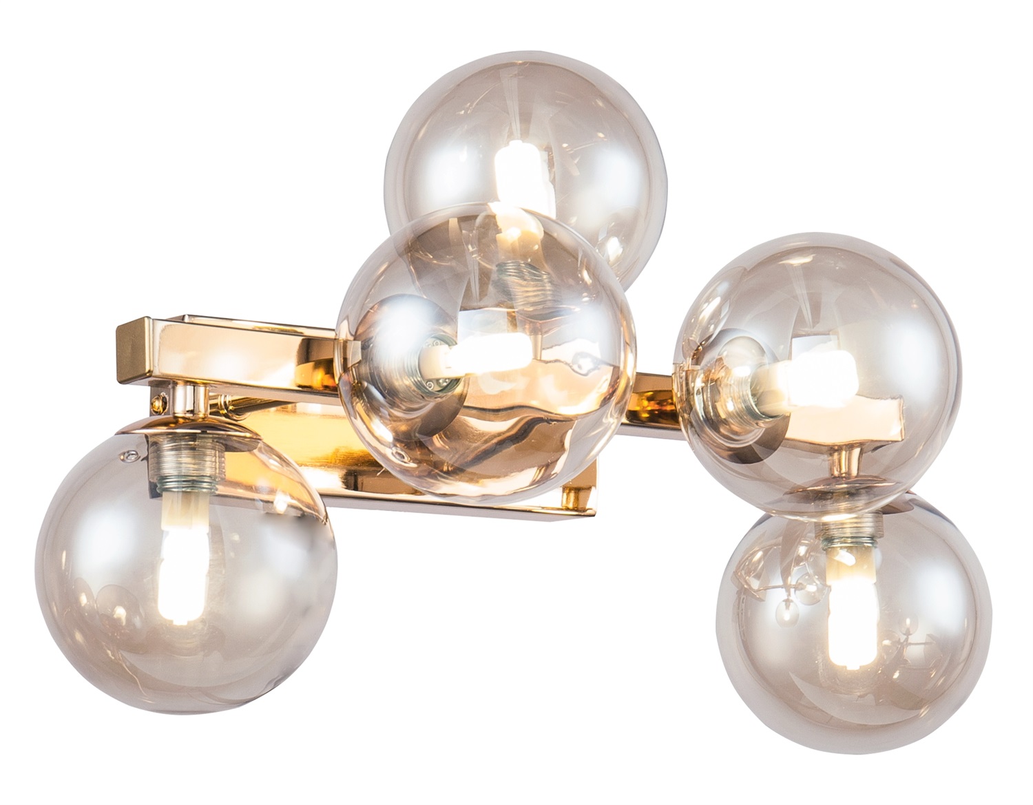 Maytoni MOD547WL-05G Lampada da Parete Moderna G9 con Struttura in Metallo Oro e Vetro Soffiato, 5 Luci, Dimmerabile