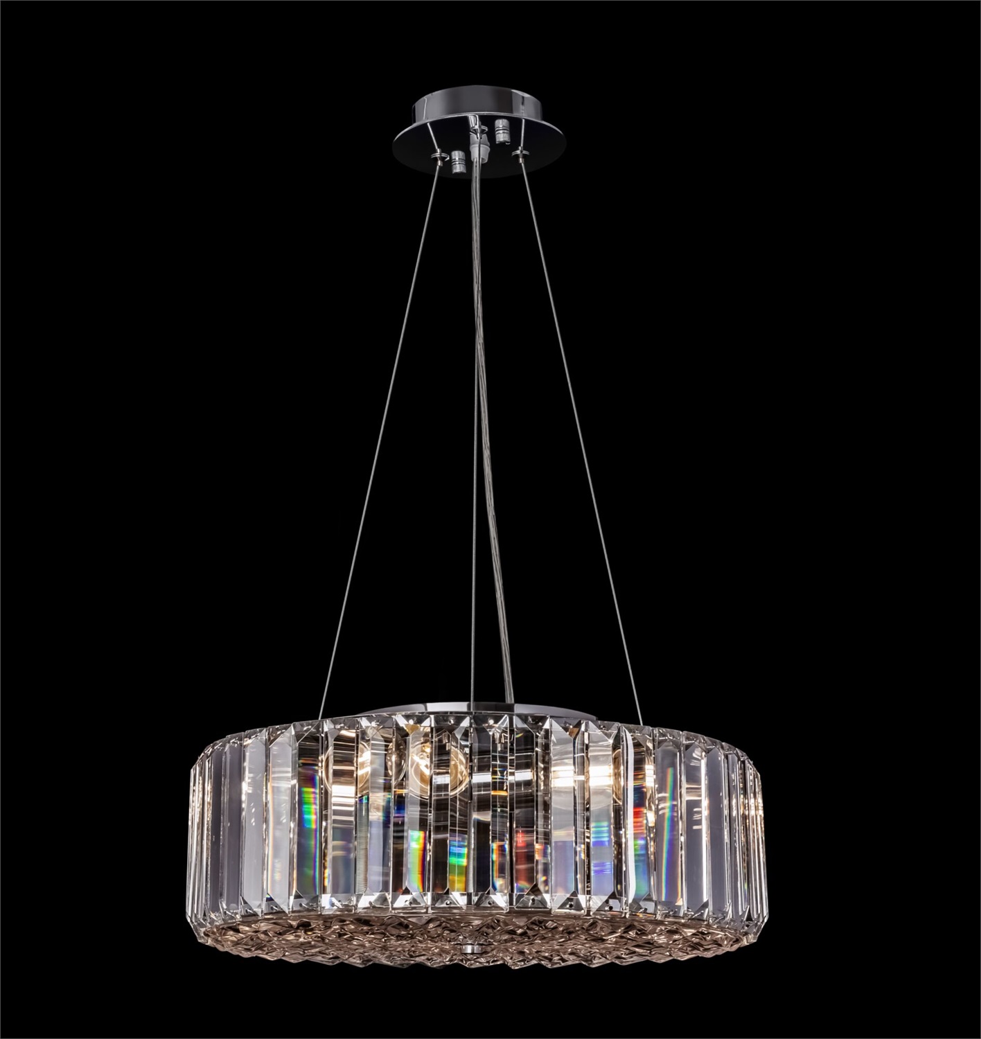 Maytoni Lampada a Sospensione Recinto Moderna in Cristallo e Metallo Cromo, 6 Luci E27, Altezza Regolabile
