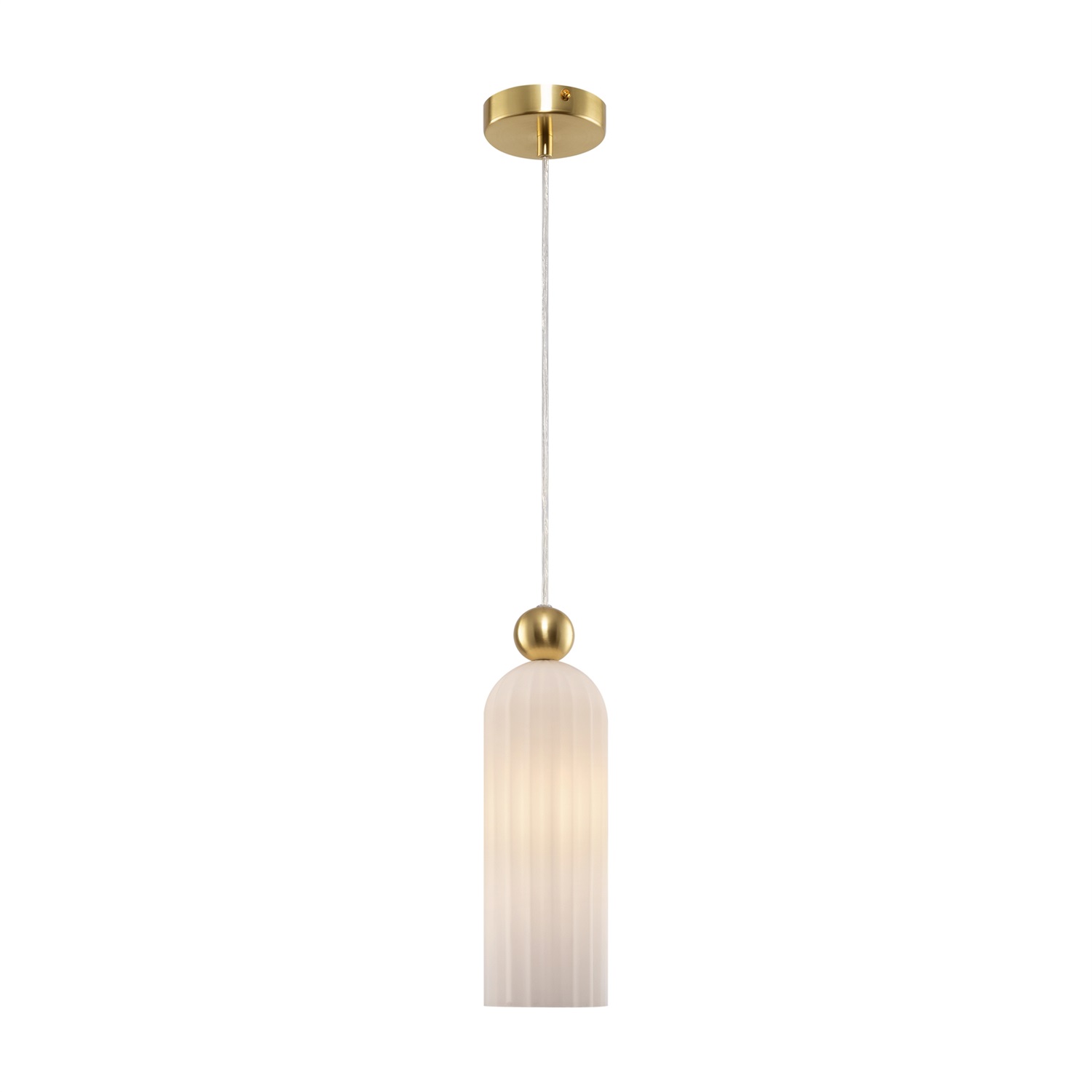Maytoni MOD302PL-01W Lampada a Sospensione Antic E14 40W in Oro e Vetro Bianco, Regolabile in Altezza e Dimmerabile