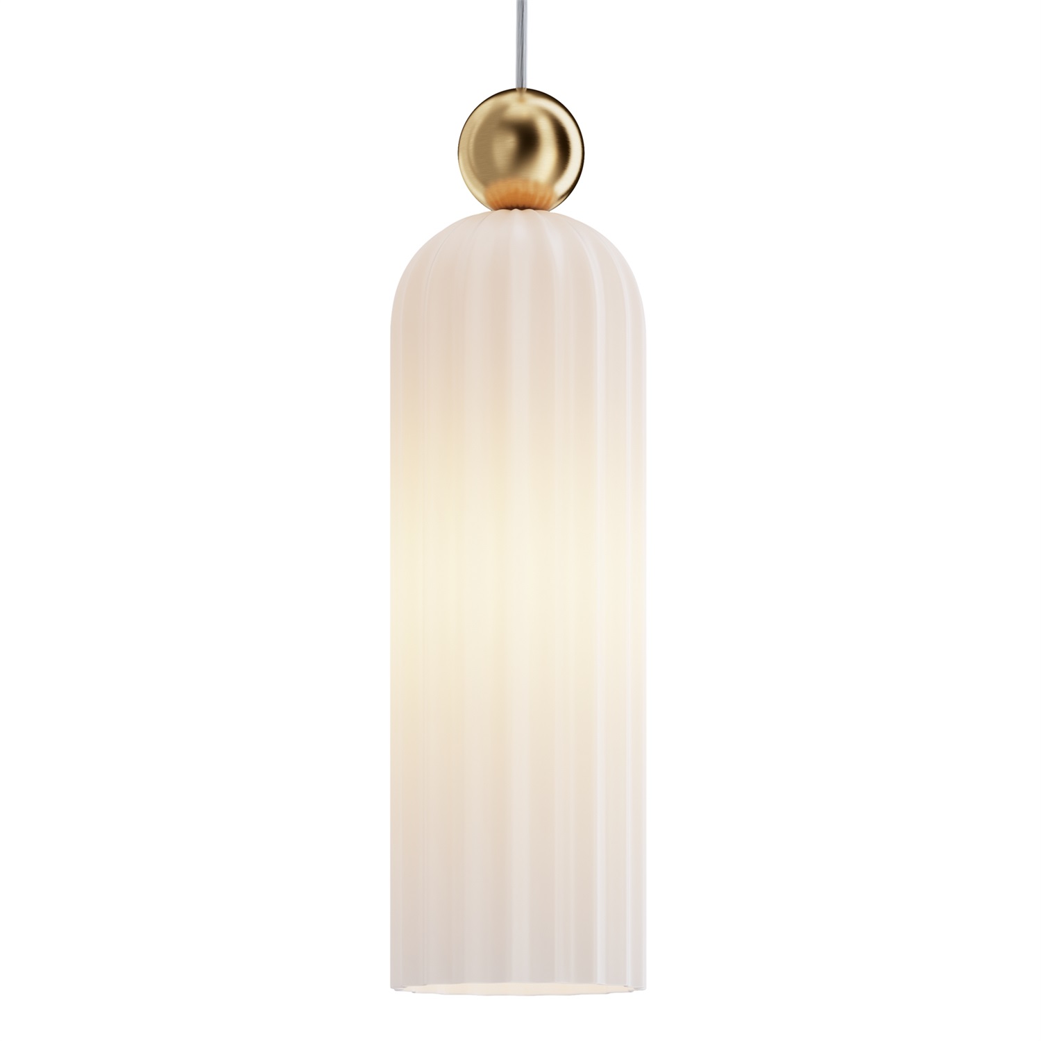 Maytoni MOD302PL-01W Lampada a Sospensione Antic E14 40W in Oro e Vetro Bianco, Regolabile in Altezza e Dimmerabile