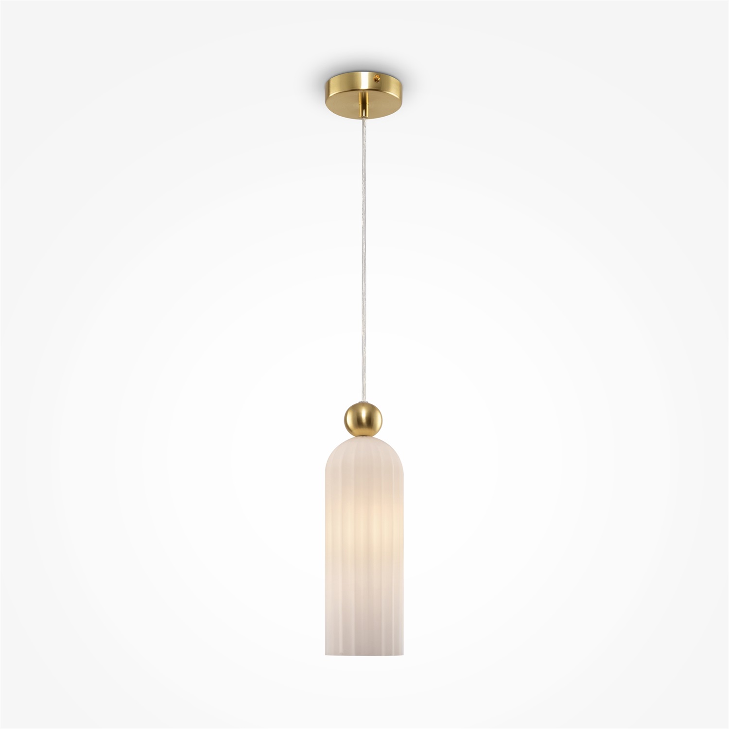 Maytoni MOD302PL-01W Lampada a Sospensione Antic E14 40W in Oro e Vetro Bianco, Regolabile in Altezza e Dimmerabile