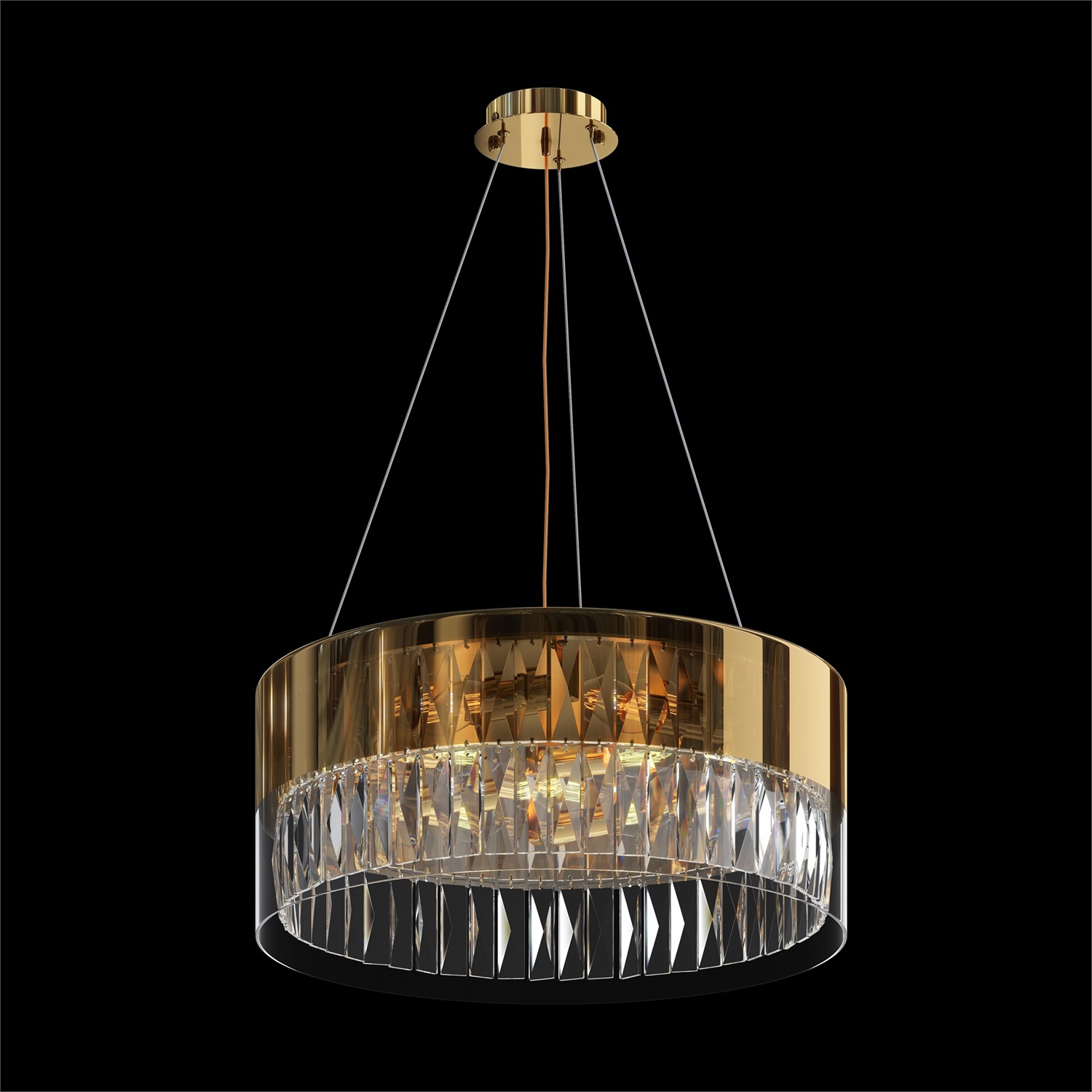 Maytoni Lampadario Wonderland in Ottone e Acciaio Oro con 6 Luci e Diffusori in Vetro