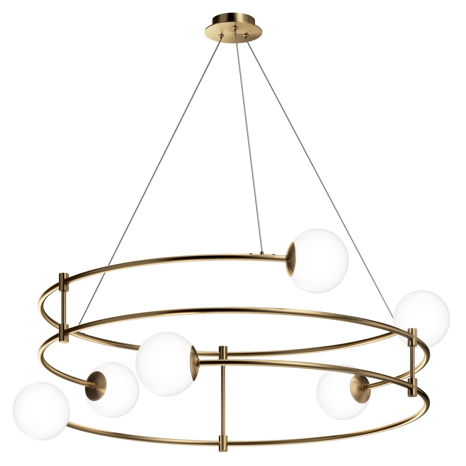 Maytoni Lampadario a Sospensione in Vetro Soffiato e Metallo, 6 Luci, Altezza Regolabile, Design Moderno