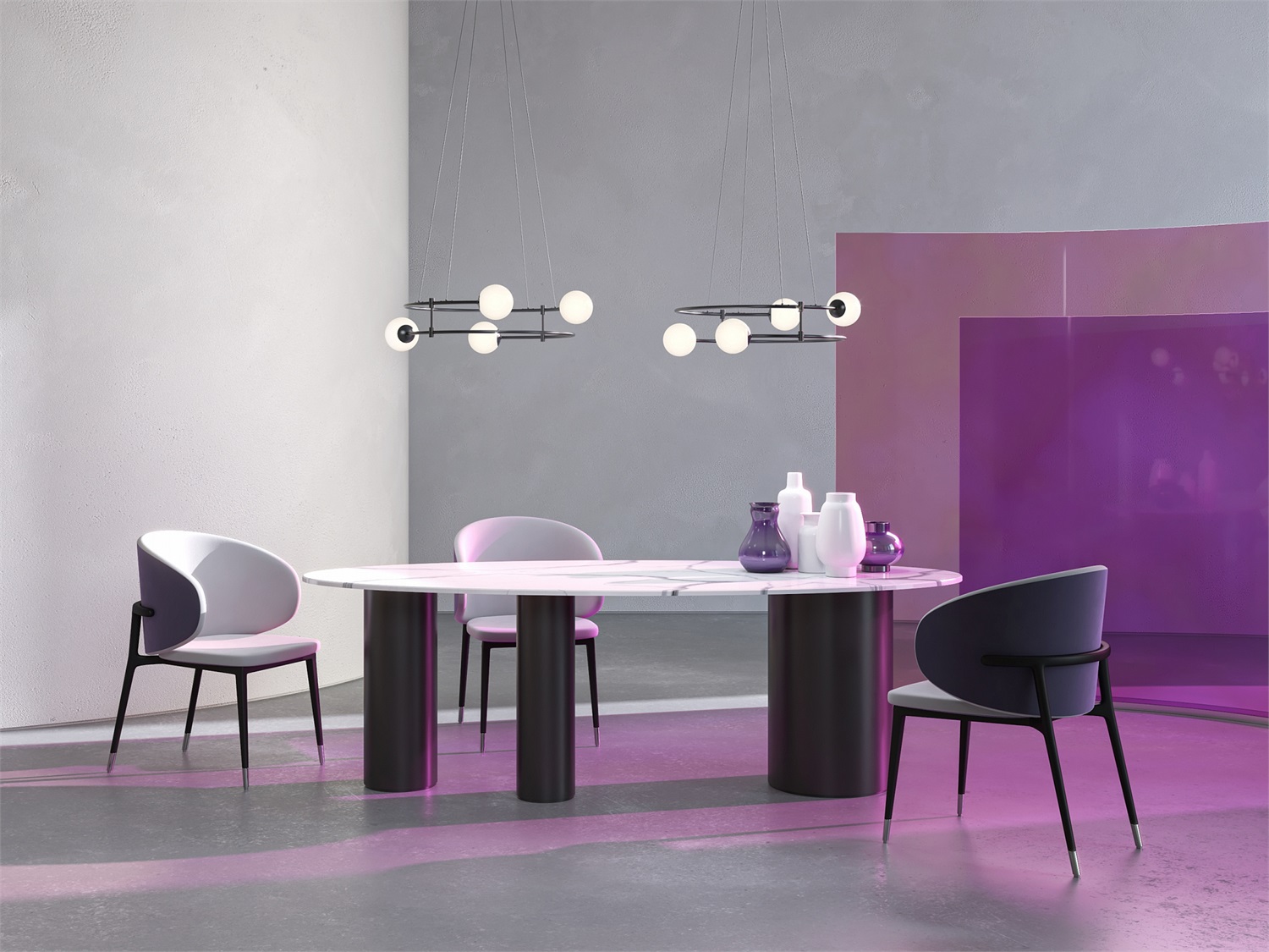 Maytoni Lampadario a Sospensione in Vetro Soffiato e Metallo, 6 Luci, Altezza Regolabile, Design Moderno