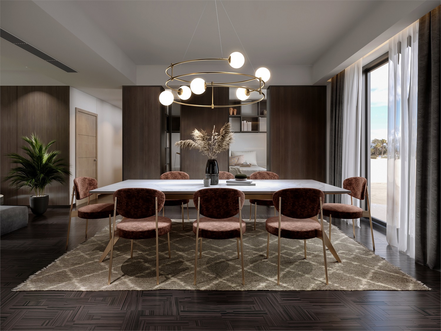 Maytoni Lampadario a Sospensione in Vetro Soffiato e Metallo, 6 Luci, Altezza Regolabile, Design Moderno