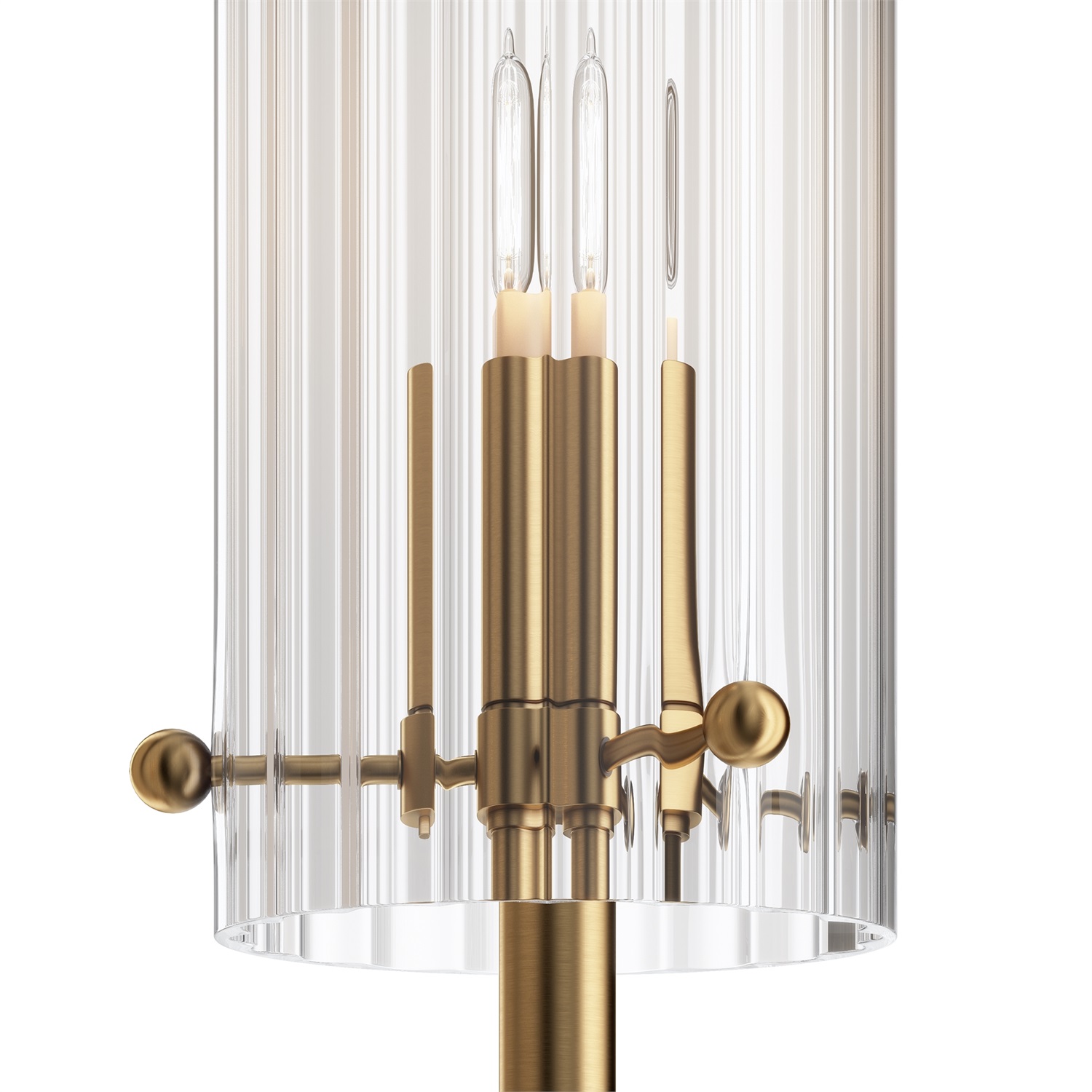 Maytoni MOD223WL-02BS Lampada da Parete NeoClassico 2 luci in Ottone e Vetro, Altezza 38 cm, G9