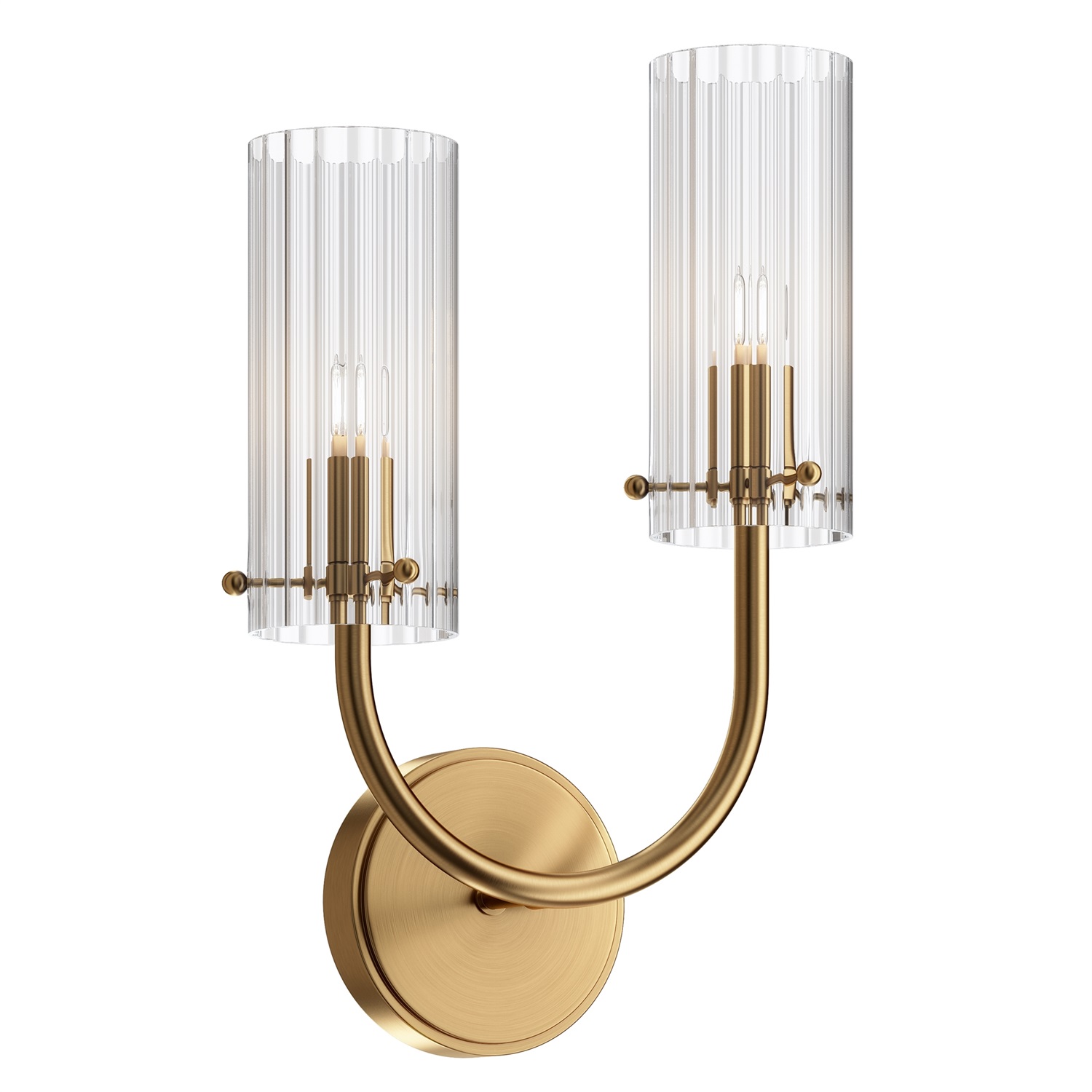 Maytoni Lampada da Parete NeoClassico in Ottone con 2 Luci e Diffusore in Vetro