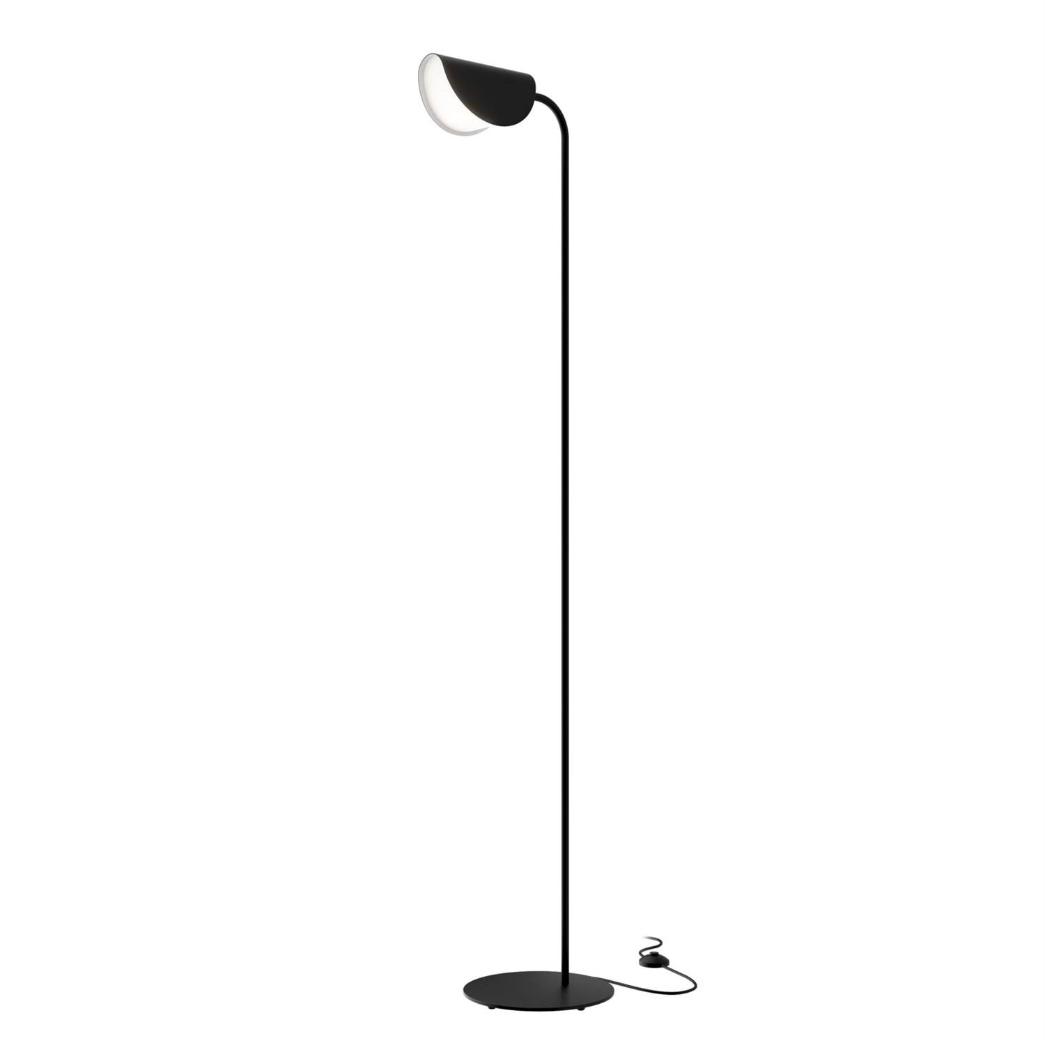Maytoni Mollis Lampada da Terra Moderna Nera con Paralume in Acrilico, 1 Luce G9