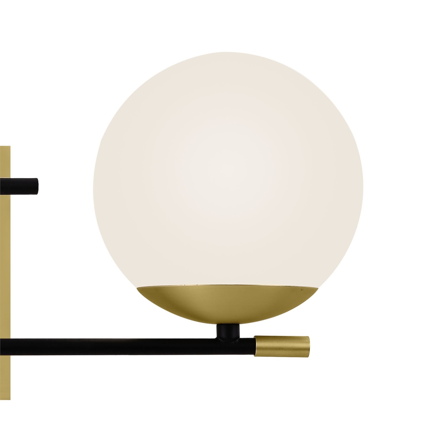 Maytoni Nostalgia Lampada da Parete Moderna a 2 Lampadine E14 40W in Metallo Nero e Oro Opaco con Paralume in Vetro Opaco