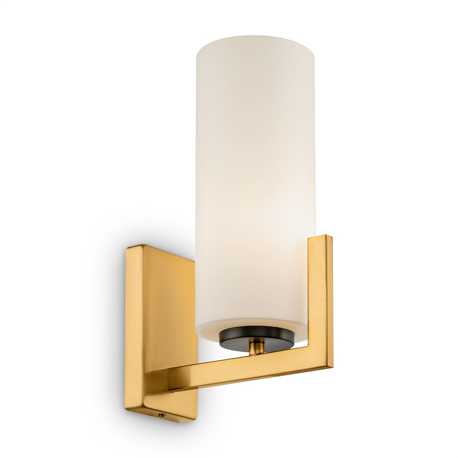 Maytoni MOD089WL-01BS Lampada da Parete Cilindrica in Metallo Ottone e Vetro Opaco, E27, 40W, Altezza 31 cm