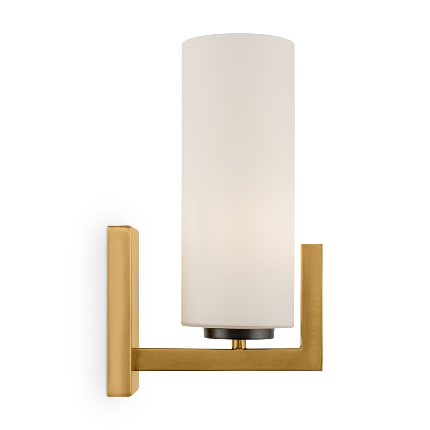 Maytoni MOD089WL-01BS Lampada da Parete Cilindrica in Metallo Ottone e Vetro Opaco, E27, 40W, Altezza 31 cm