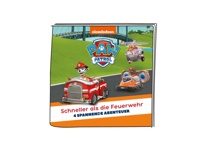 tonies Paw Patrol - Figura Audio Vigili del Fuoco con 4 Storie, Gioco di Ascolto per Bambini dai 3 Anni, Durata di 59 Minuti