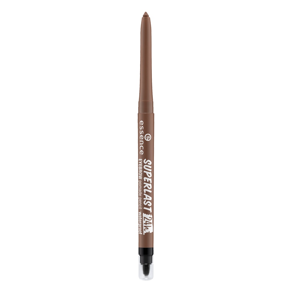 Essence Superlast 24h Eyebrow Pomade Pencil Waterproof 20 Brown - Matita per Sopracciglia Cremosa con Temperino e Pennello in Silicone