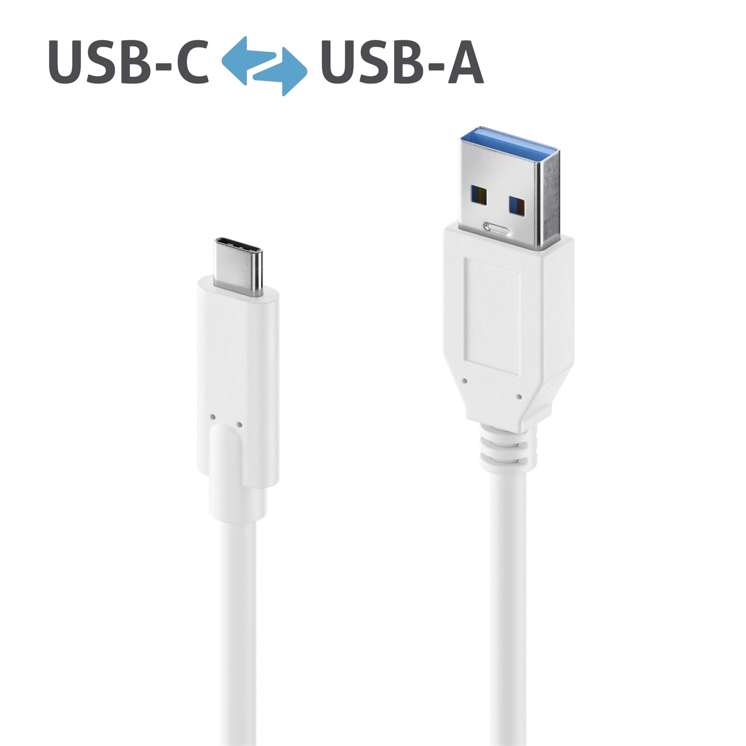 PureLink Cavo USB-C a USB-A 3.1 Gen 2, 10 GB/s, 1m, Bianco