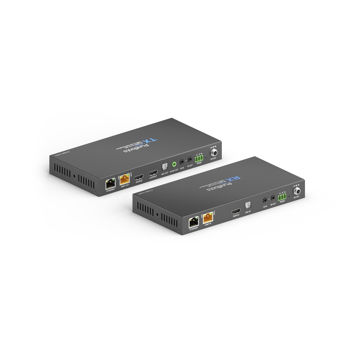 PureTools PT-HDBT-1010 Moltiplicatore AV Trasmettitore e Ricevitore 4K con USB 2.0 e Breakout Audio - Nero