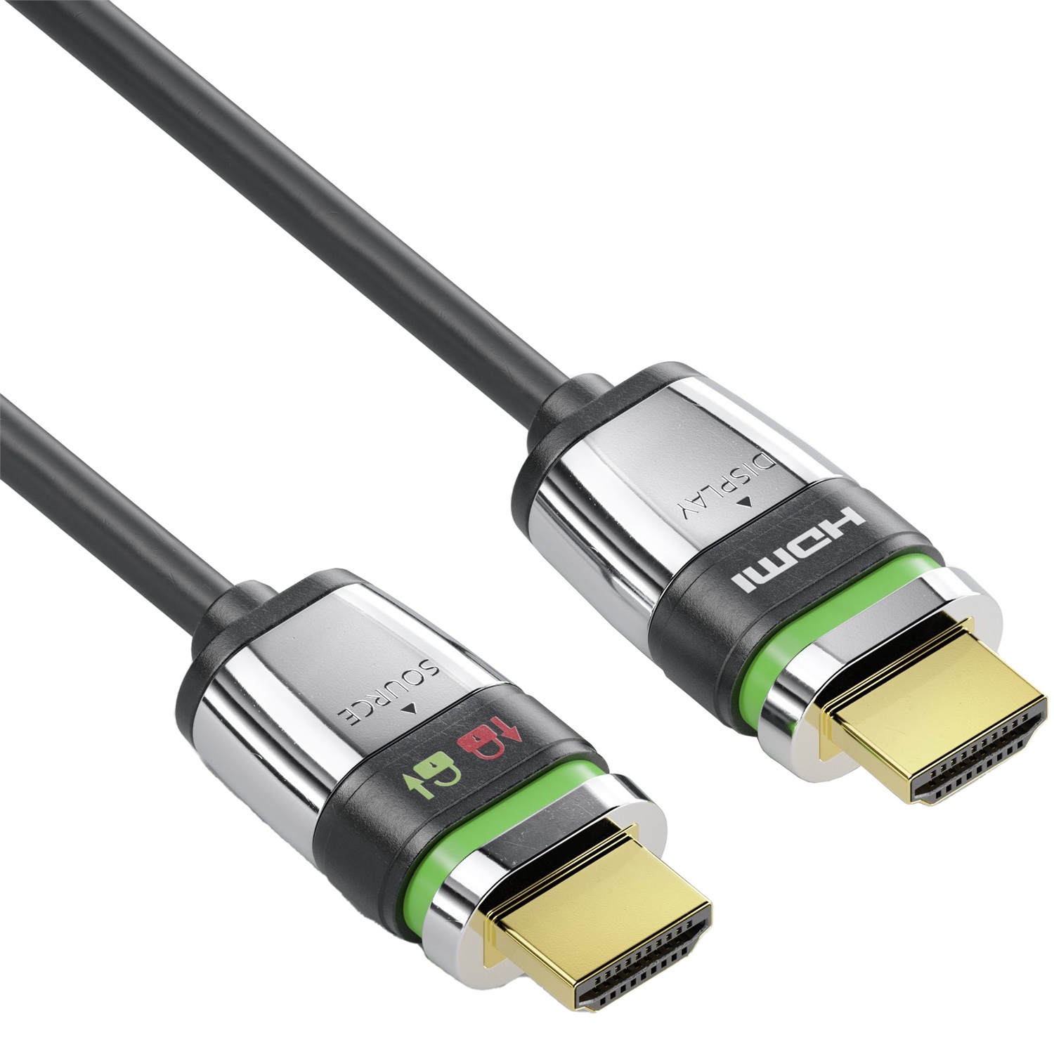 FiberX FX-I375-010 Cavo HDMI 10 m Tipo A (Standard) Nero - Versione 2.1, Placcatura Oro