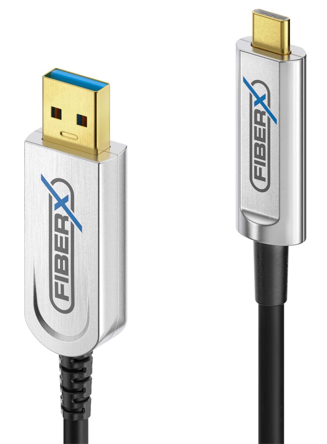 Purelink FiberX FX-I630-010 Cavo Ibrido USB-C a USB-A AOC, 10 m, USB 3.2 Gen 1, Velocità fino a 10000 Mbit/s, Nero e Argento