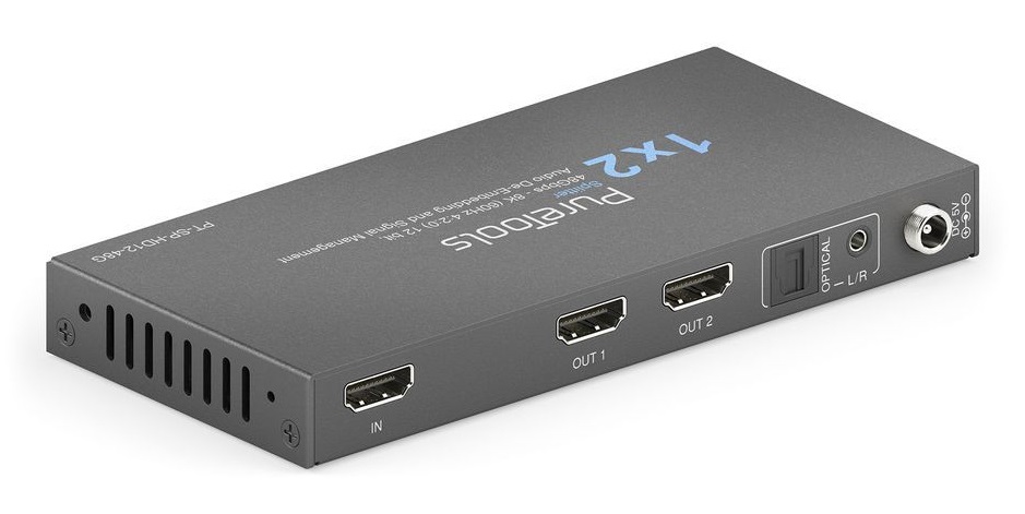 PureLink PureTools PT-SP-HD12-48G Splitter HDMI 1x2 48 Gbps 8K (60 Hz 4:2:0) 12 bit con de-embedding audio