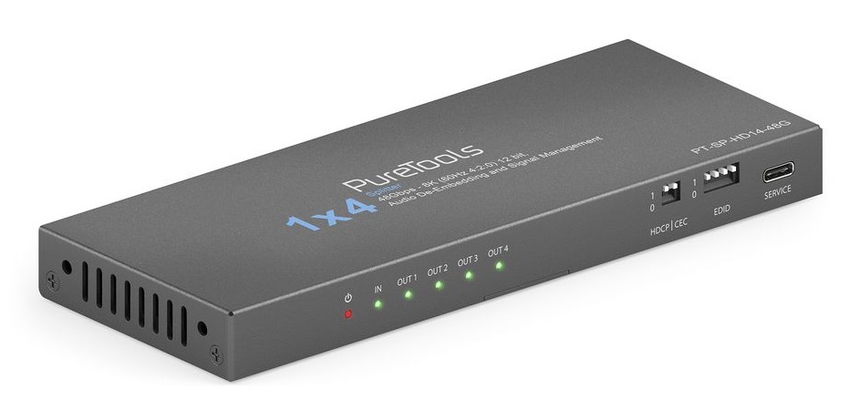 PureLink PureTools PT-SP-HD14-48G Splitter HDMI 1x4 48Gbps 8K (60Hz 4:2:0) 12 Bit con De-embedding Audio
