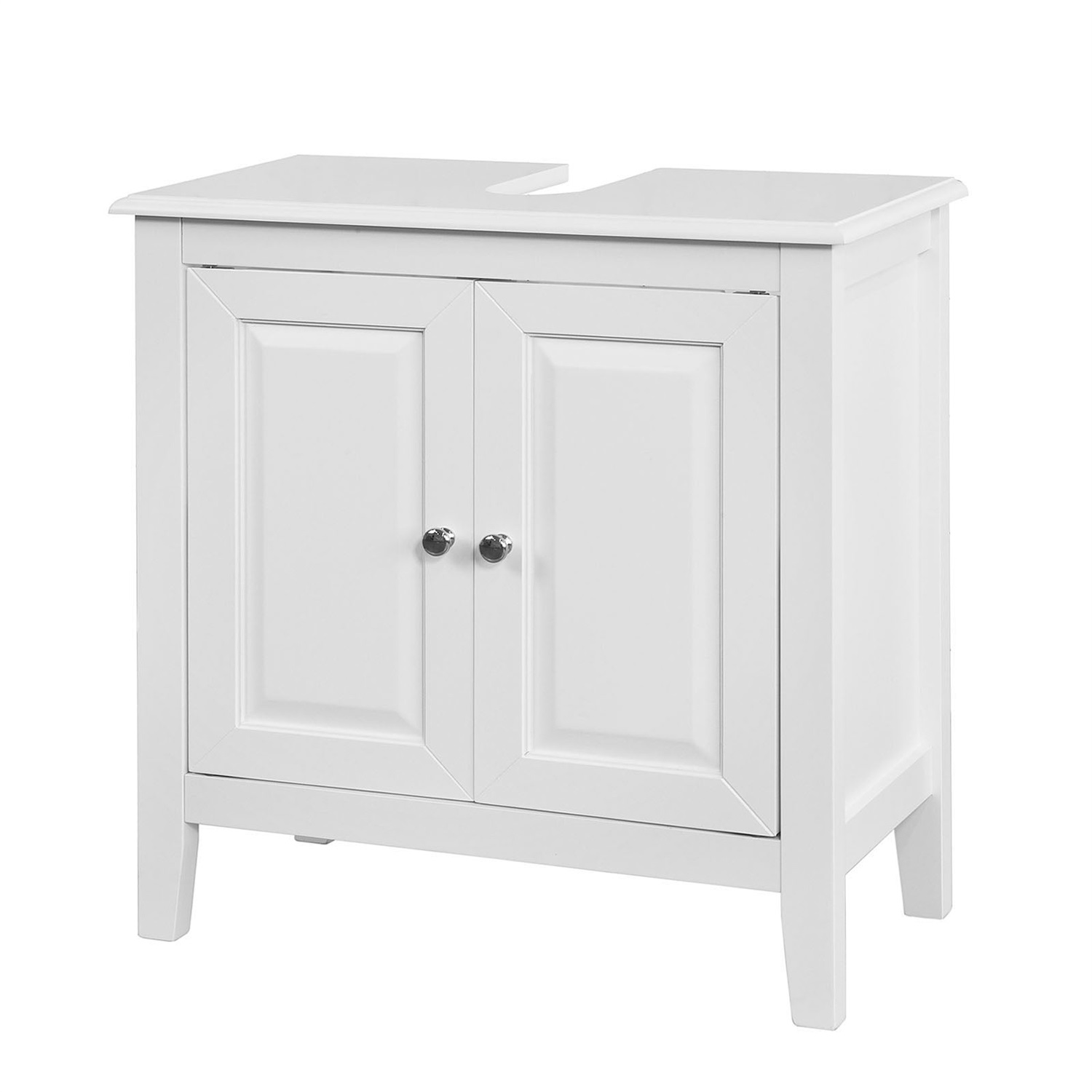 SoBuy FRG202-W Armadietto Sotto Lavabo Bianco in MDF, 60x30x62 cm, Due Ante