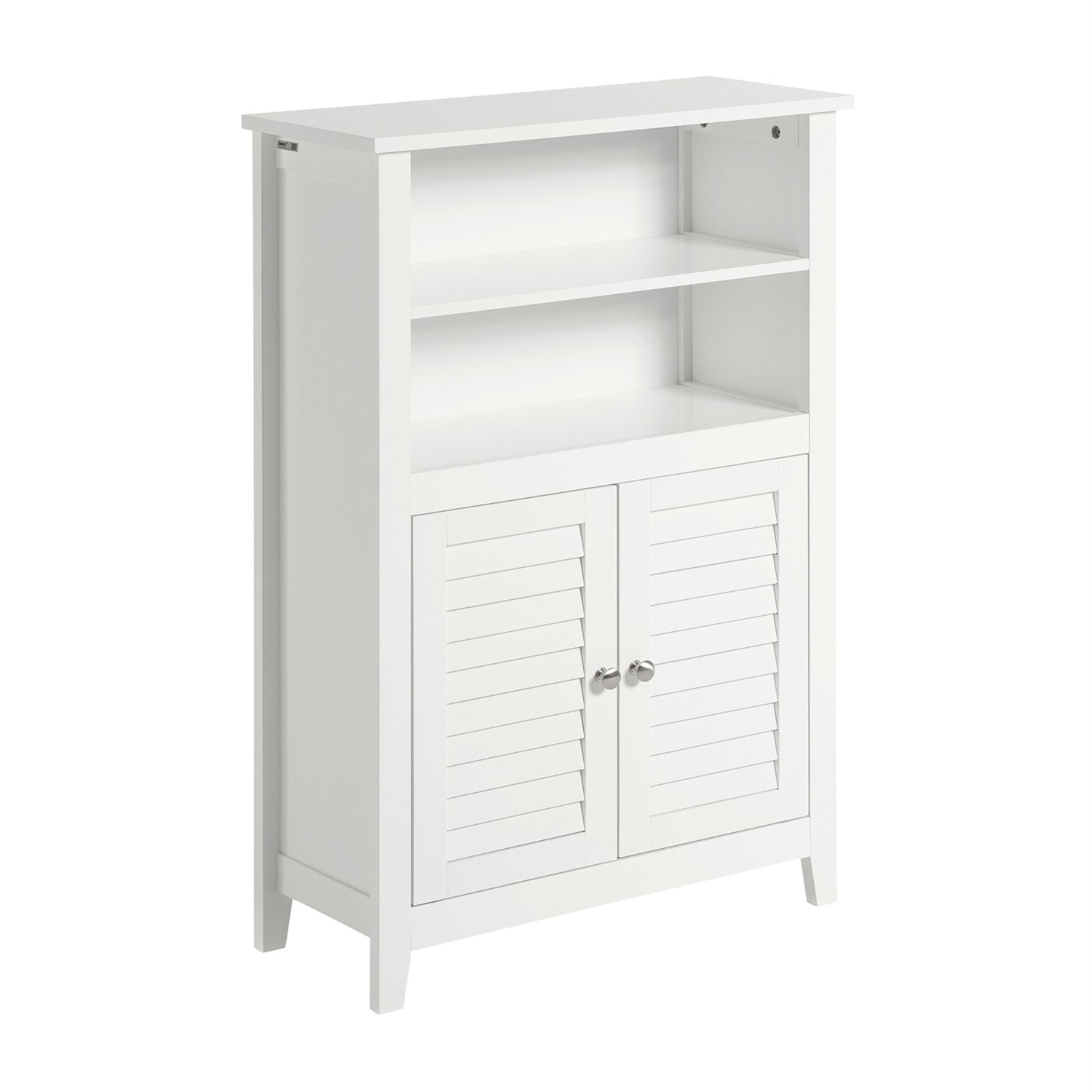 SoBuy BZR13-W Armadietto da Bagno Salvaspazio in Legno Bianco con 1 Armadietto e 2 Ripiani - Dimensioni 60x26x90 cm