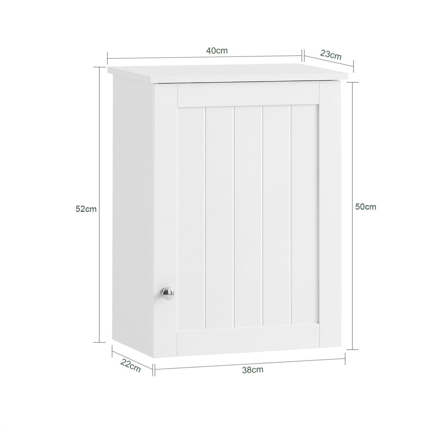 SoBuy Armadio Sospeso BZR19-W Bianco con Anta e Ripiani Regolabili per Bagno e Cucina