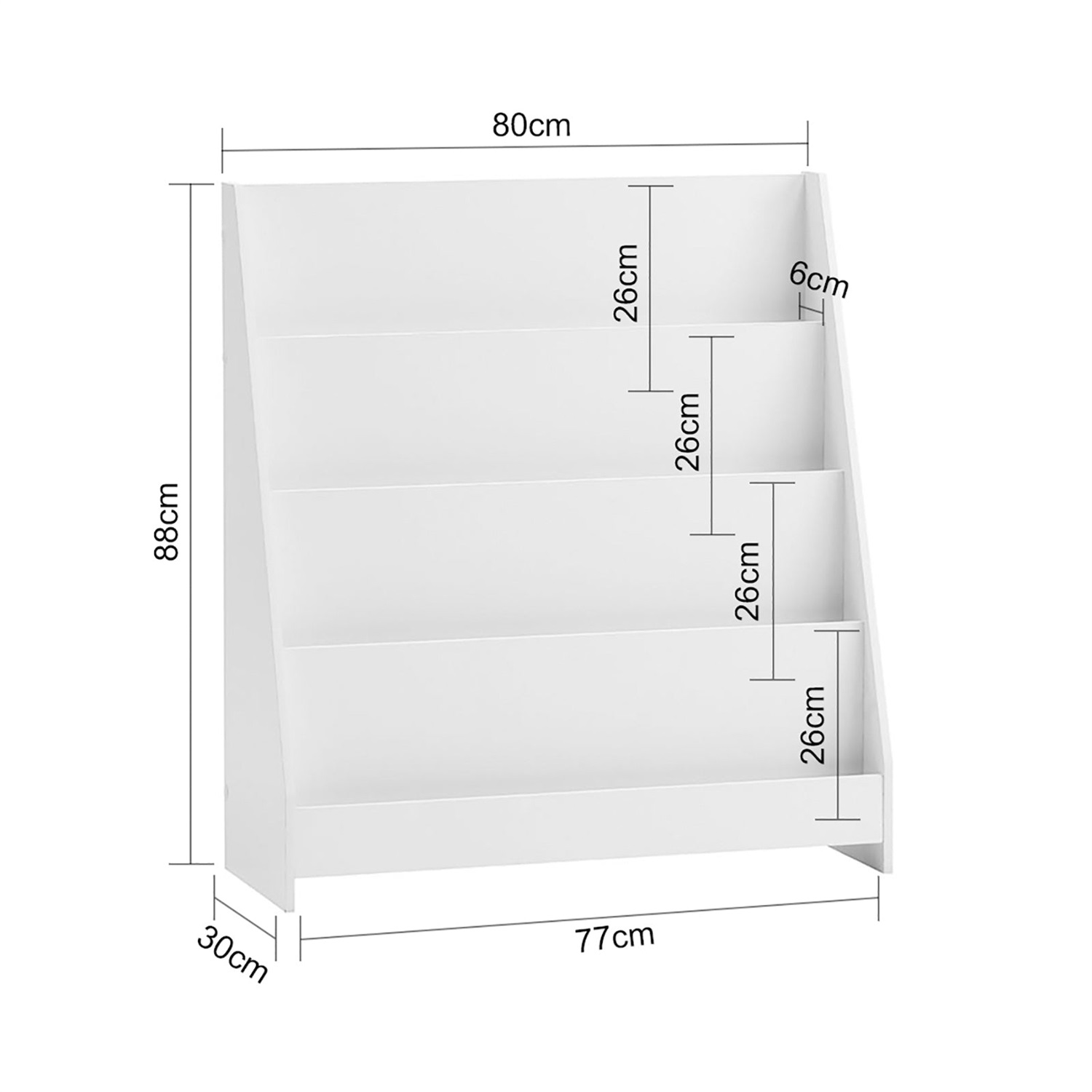 SoBuy KMB32-W Libreria Montessoriana per Bambini - Scaffale Portagiochi con 4 Scomparti - Bianco - 80x30x88 cm