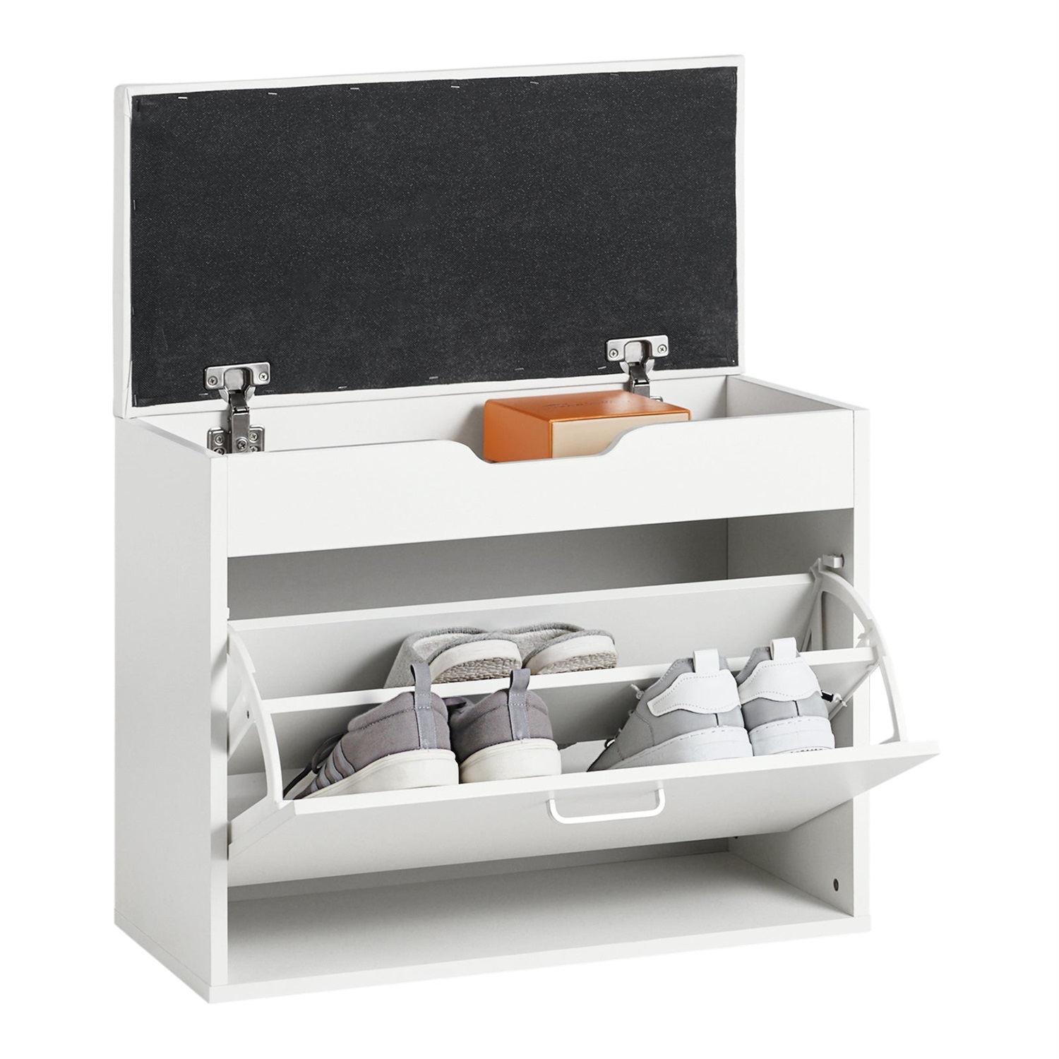 SoBuy FSR95-W Scarpiera Salvaspazio Slim Pieghevole Bianco L60*P30*A50 cm, Capacità fino a 120 kg