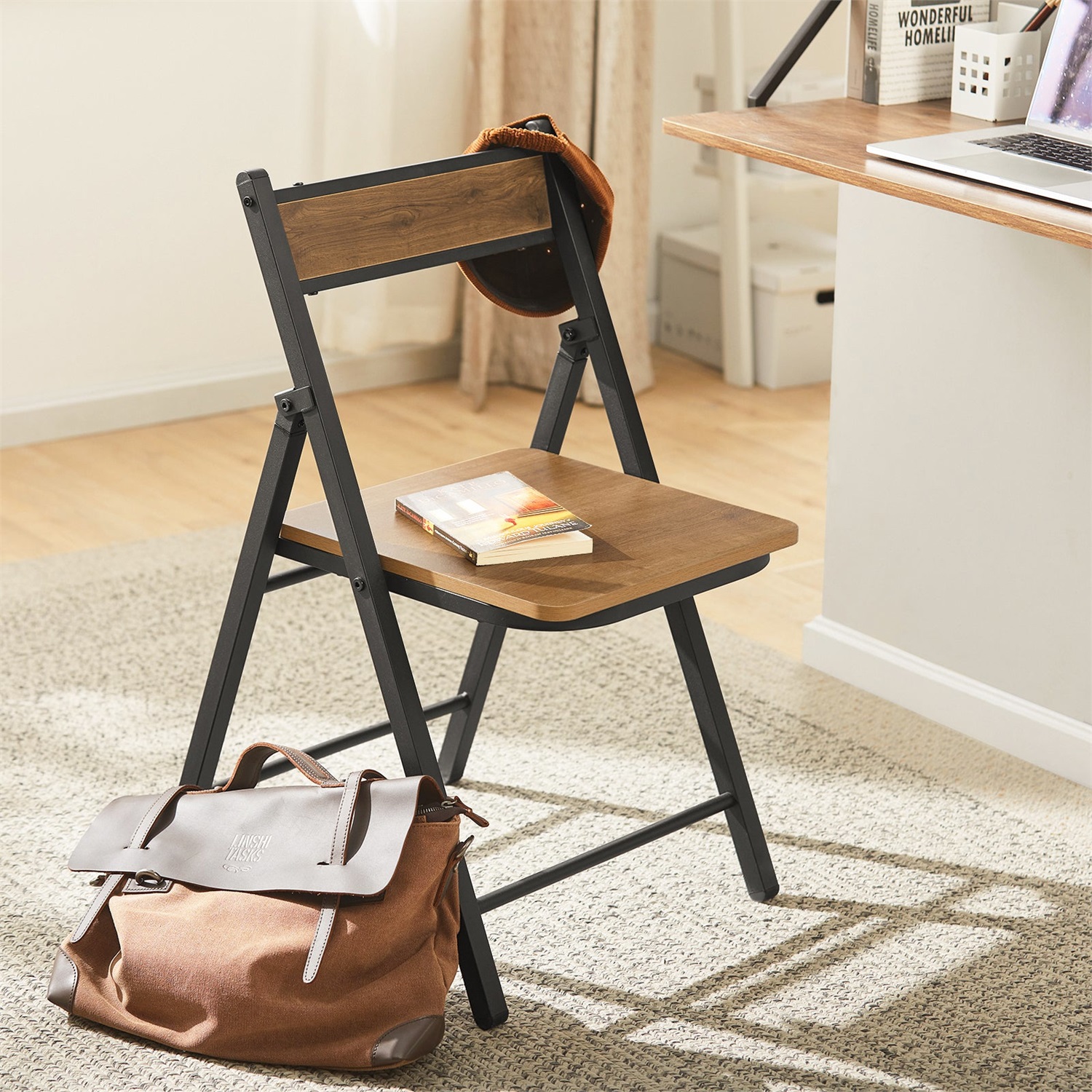 SoBuy FST88-PF Sedia Pieghevole da Cucina Stile Vintage - Altezza Seduta 33cm, Dimensioni 46x48x80 cm, Capacità di Carico 150 kg, Peso 6,3 kg