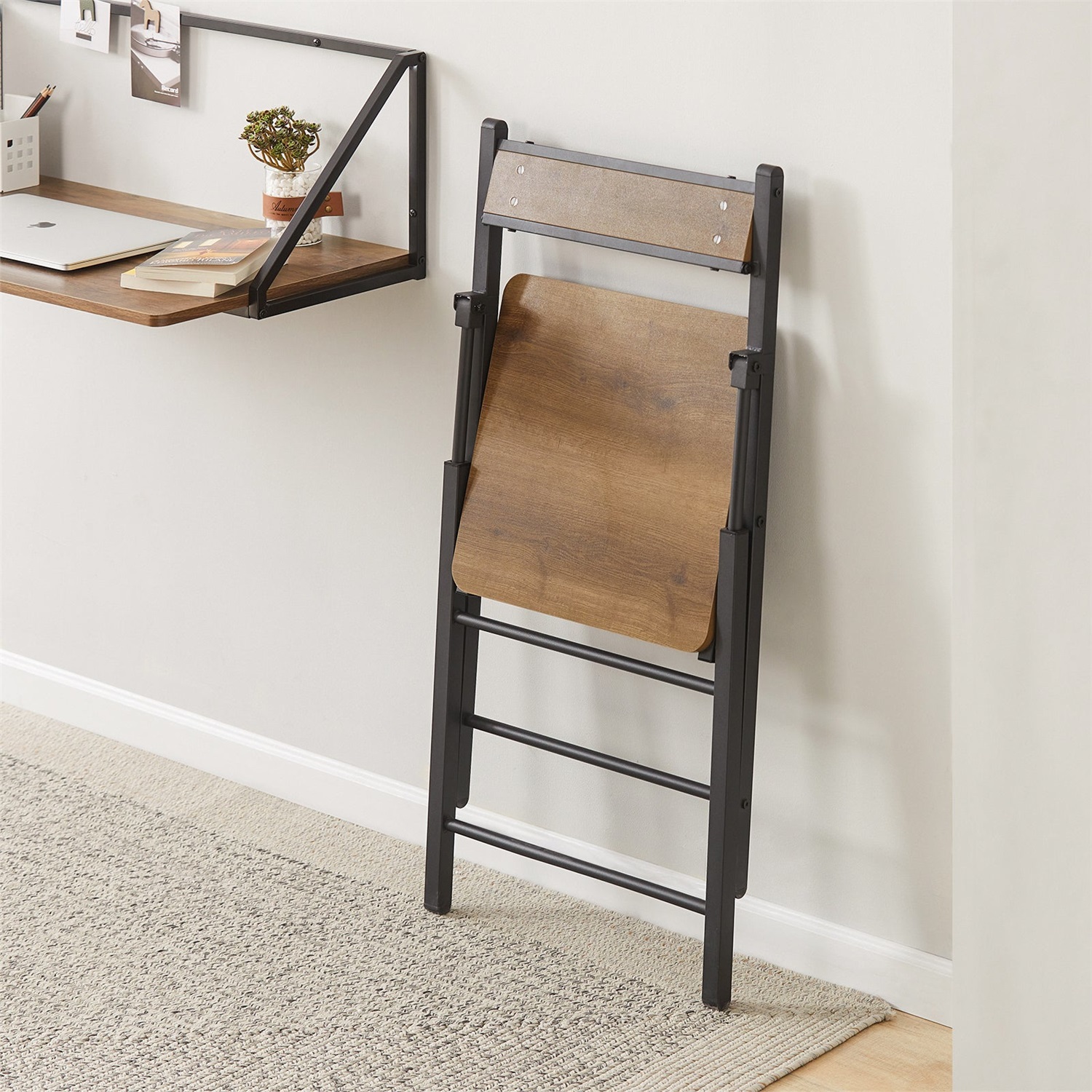 SoBuy FST88-PF Sedia Pieghevole da Cucina Stile Vintage - Altezza Seduta 33cm, Dimensioni 46x48x80 cm, Capacità di Carico 150 kg, Peso 6,3 kg