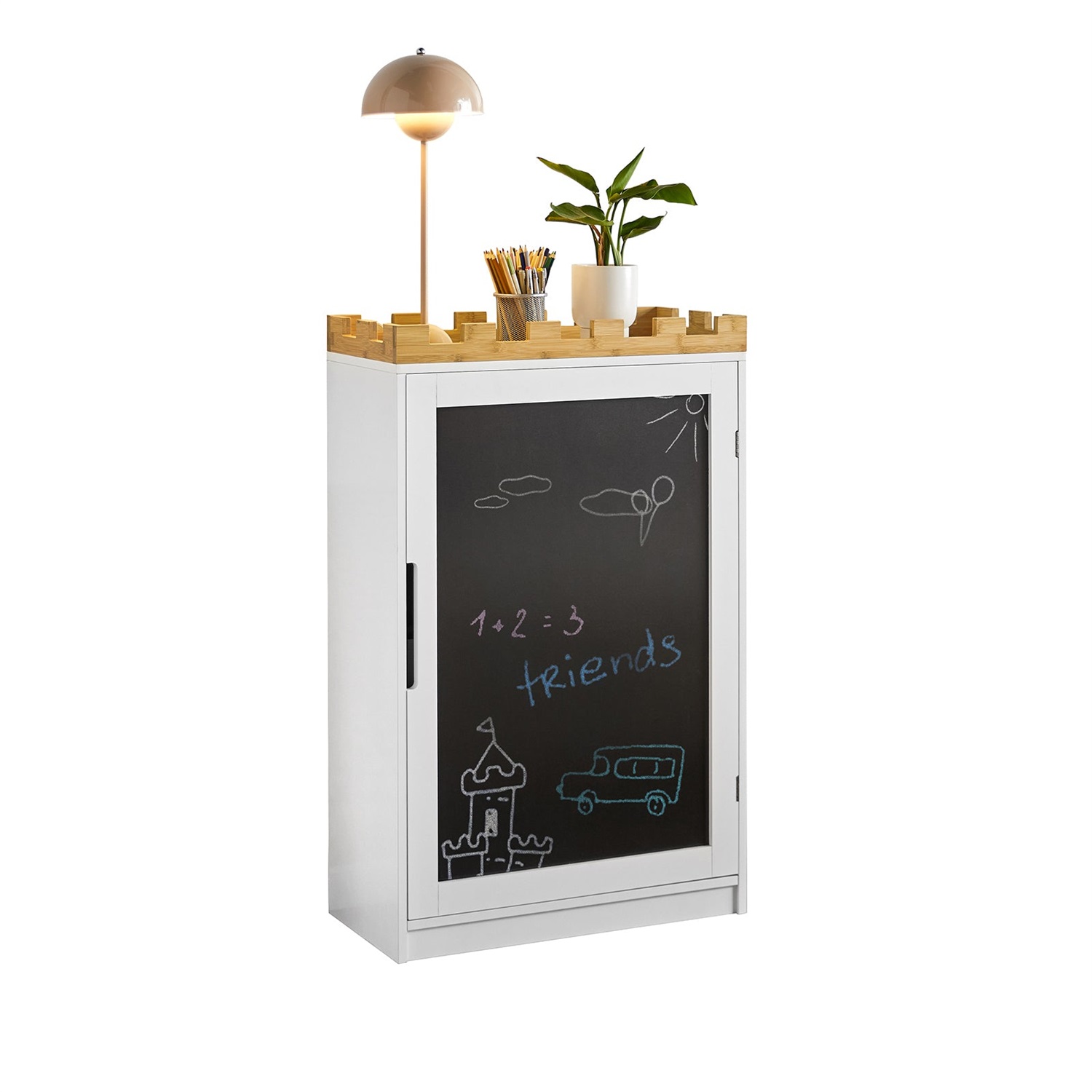 SoBuy Cassettiera per Bambini - Scaffale per Libri e Armadietto Portaoggetti L63xP30xA100cm in Legno Massello di Bambù