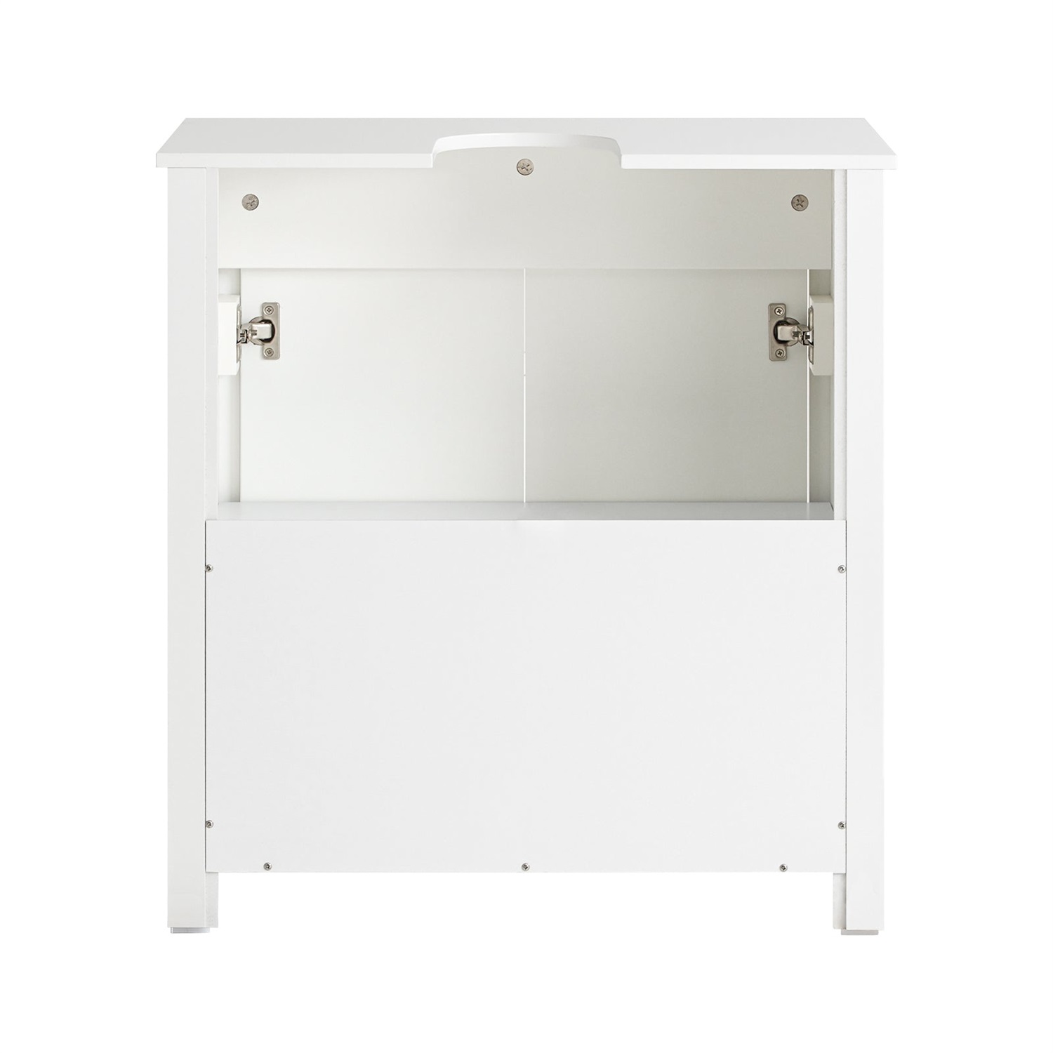 SoBuy BZR101-W Mobile Sottolavabo Bagno Salvaspazio Bianco con 2 Ante e Ripiano Regolabile, 60x65,5x34cm