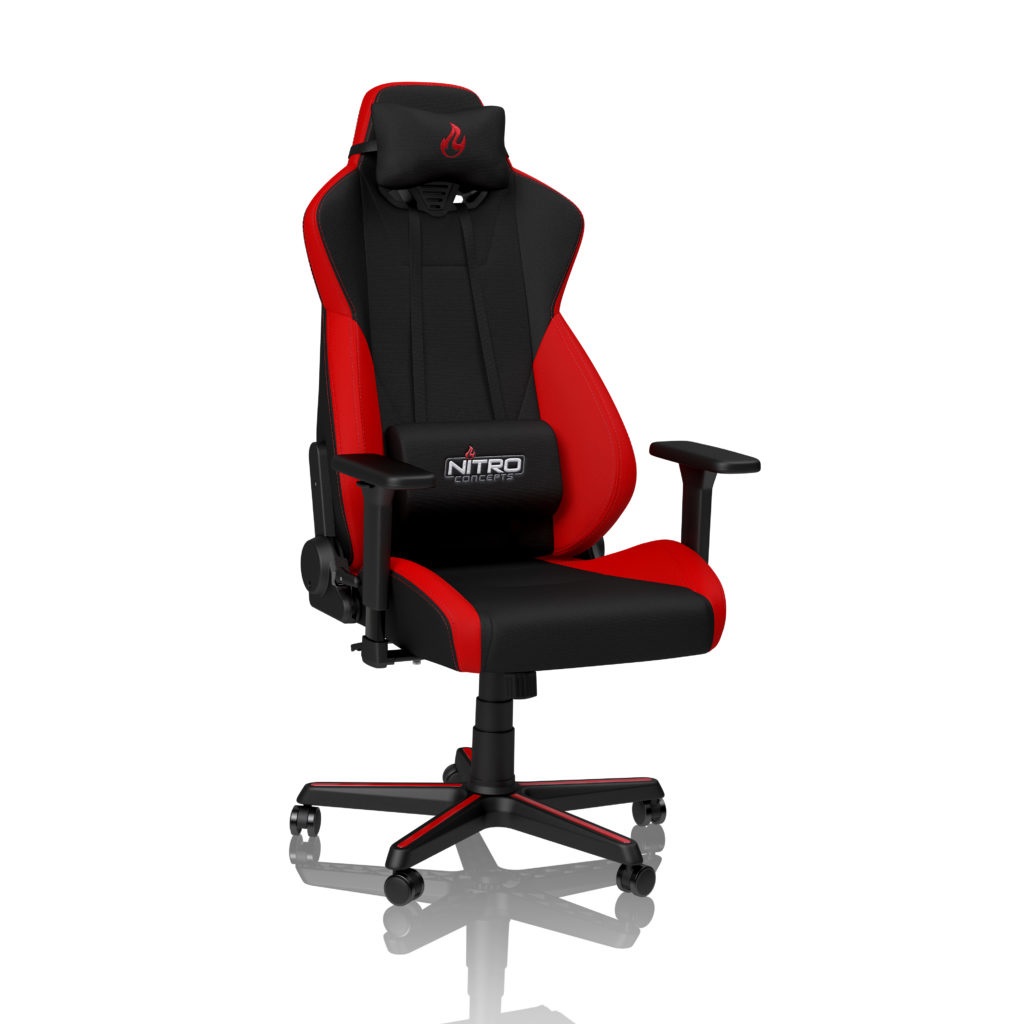 Nitro Concepts S300 Sedia Gaming Inferno Rosso - Tessuto, Altezza Regolabile 128-140 cm, Ampiezza Schienale 56 cm