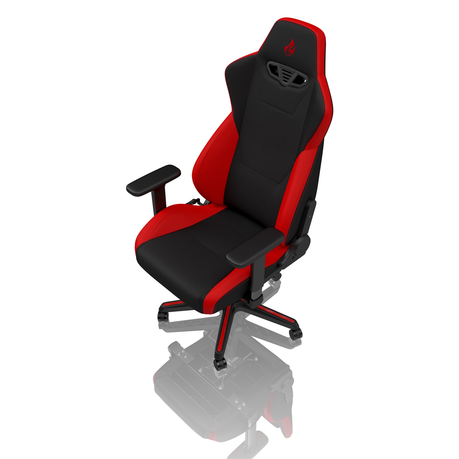 Nitro Concepts S300 Sedia Gaming Inferno Rosso - Tessuto, Altezza Regolabile 128-140 cm, Ampiezza Schienale 56 cm