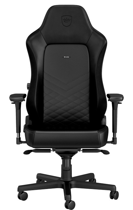 NOBLECHAIRS Hero Sedia da Gaming e Ufficio - Seduta e Schienale Imbottiti, PU Ecopelle, Nero