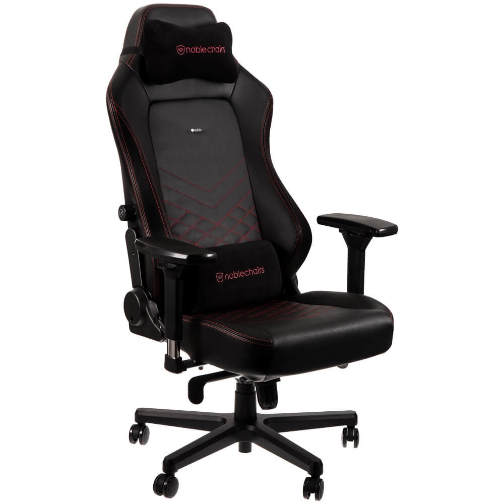 noblechairs Hero Sedia da Gaming in PU Ecopelle Nero/Rosso - Design da Corsa con Seduta e Schienale Ampi