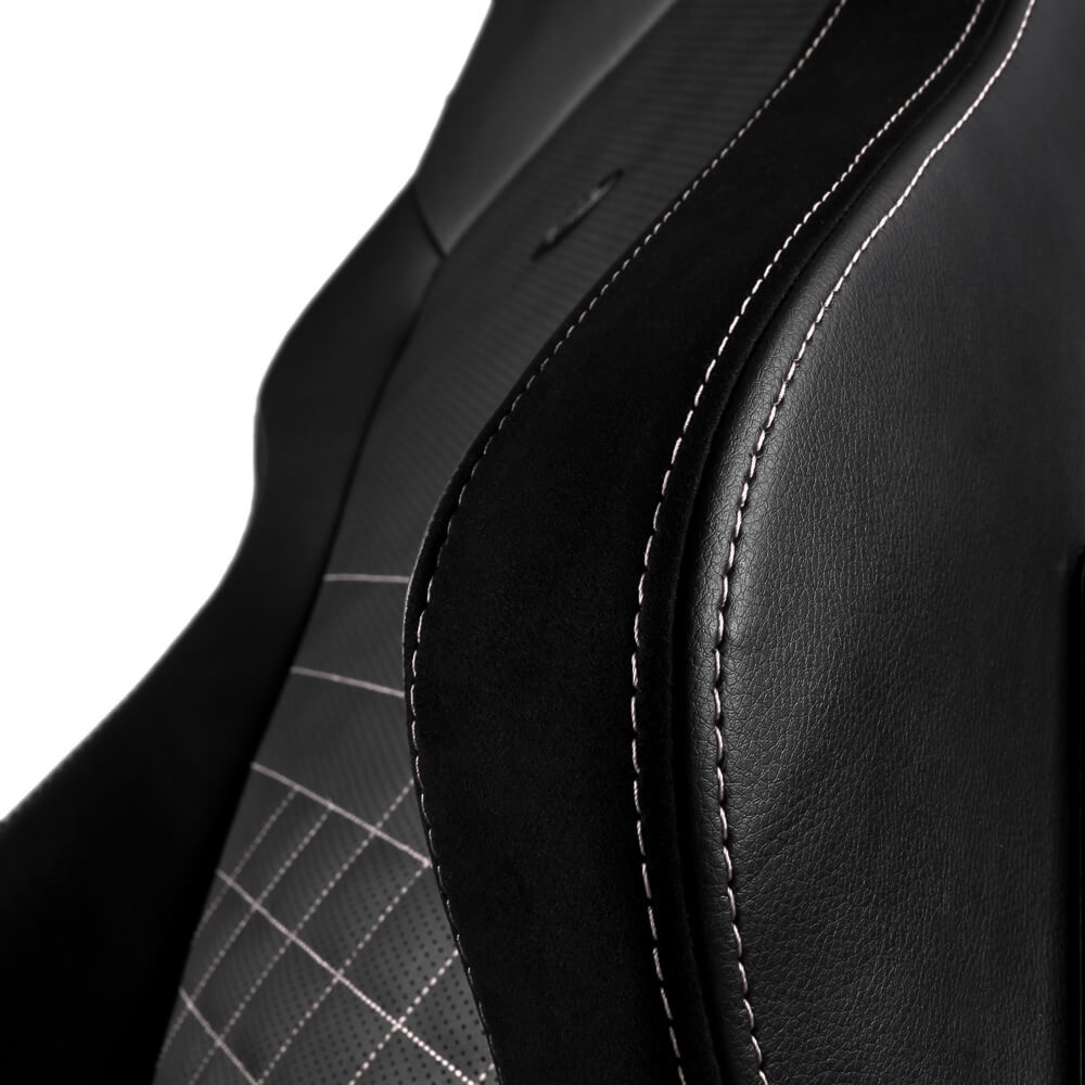 NOBLECHAIRS Hero Sedia da Gaming e Ufficio in PU Ecopelle - Seduta e Schienale Imbottiti - Design da Corsa - Nero/Bianco