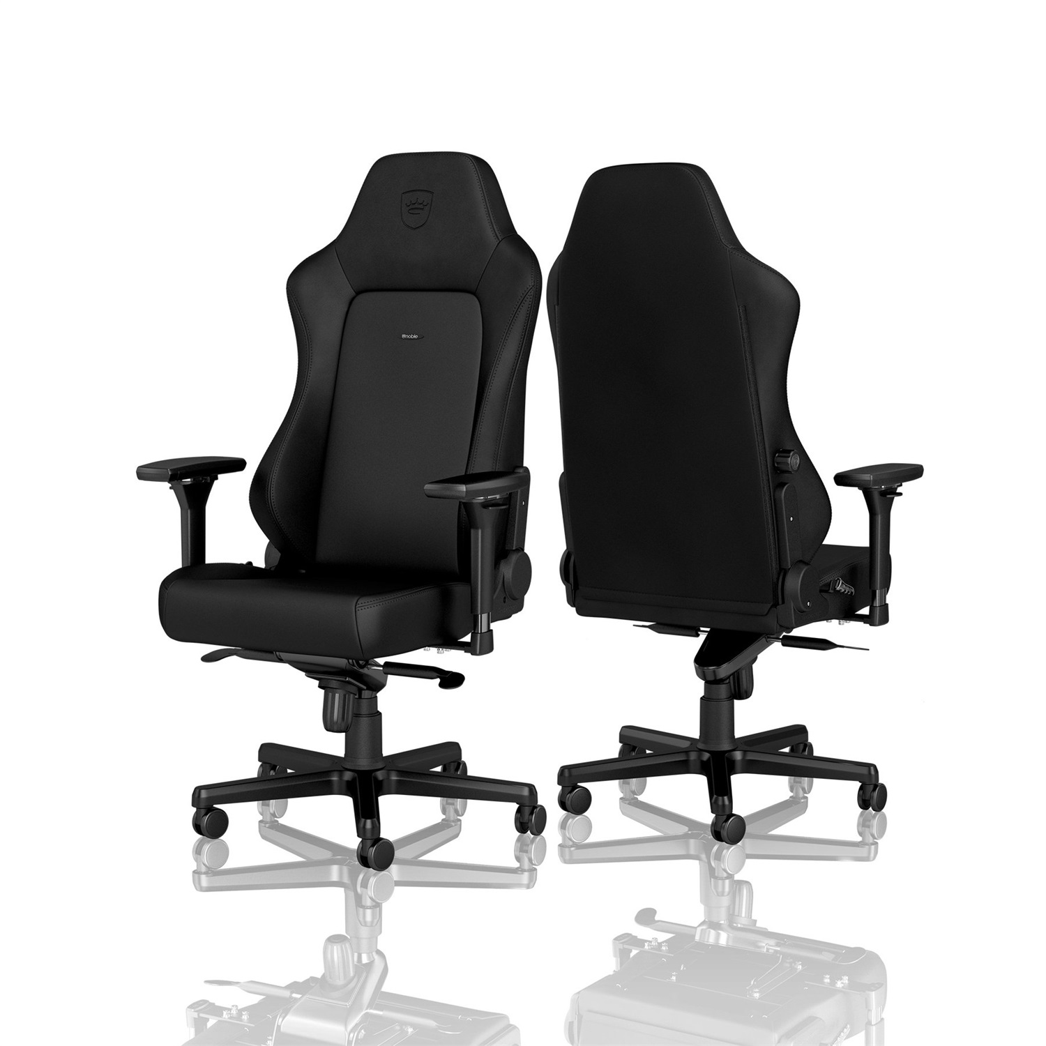 NOBLECHAIRS HERO Sedia da Gaming e Ufficio in Ecopelle PU - Capacità 150 kg, Reclinabile a 135°, Edizione Nero