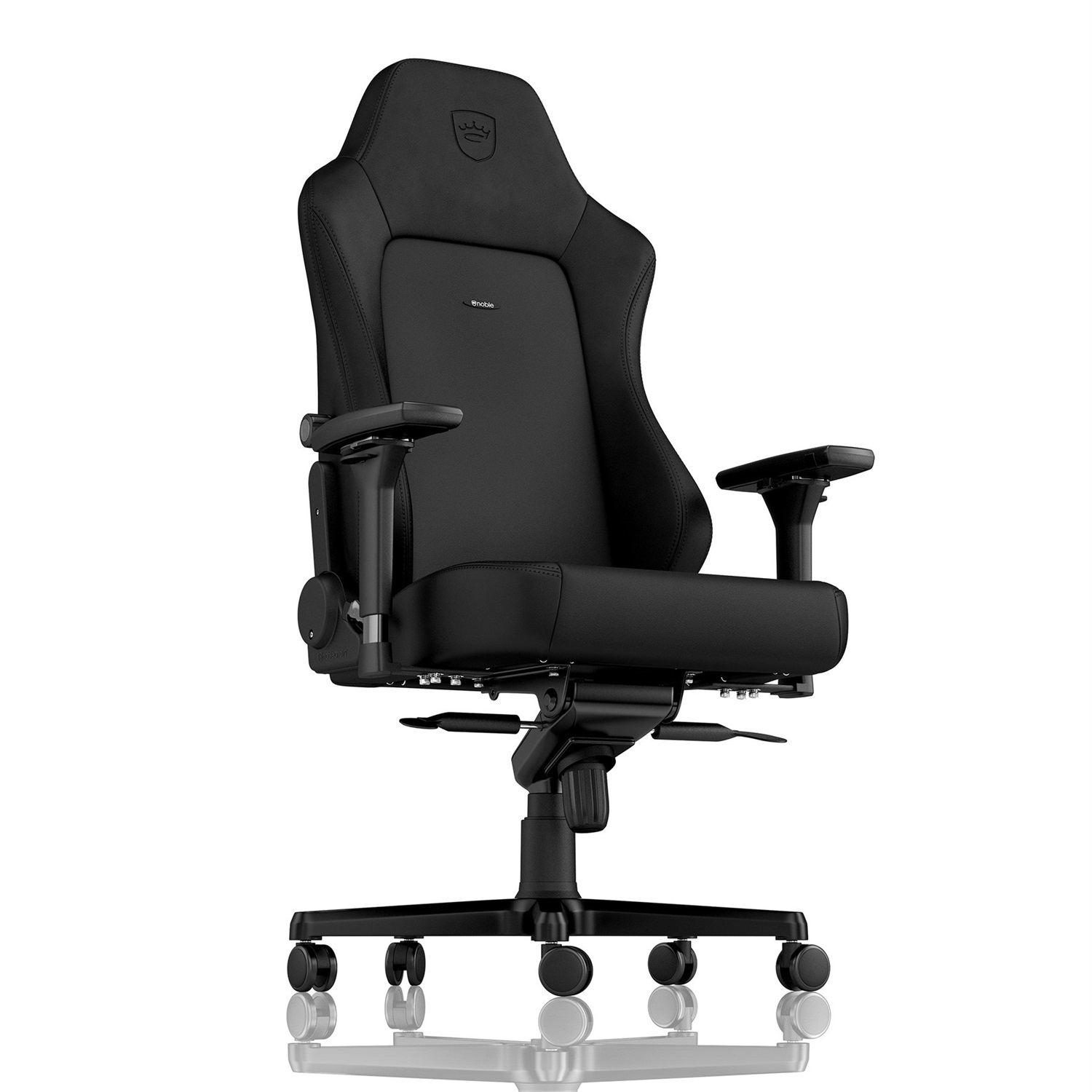 NOBLECHAIRS HERO Sedia da Gaming e Ufficio in Ecopelle PU - Capacità 150 kg, Reclinabile a 135°, Edizione Nero