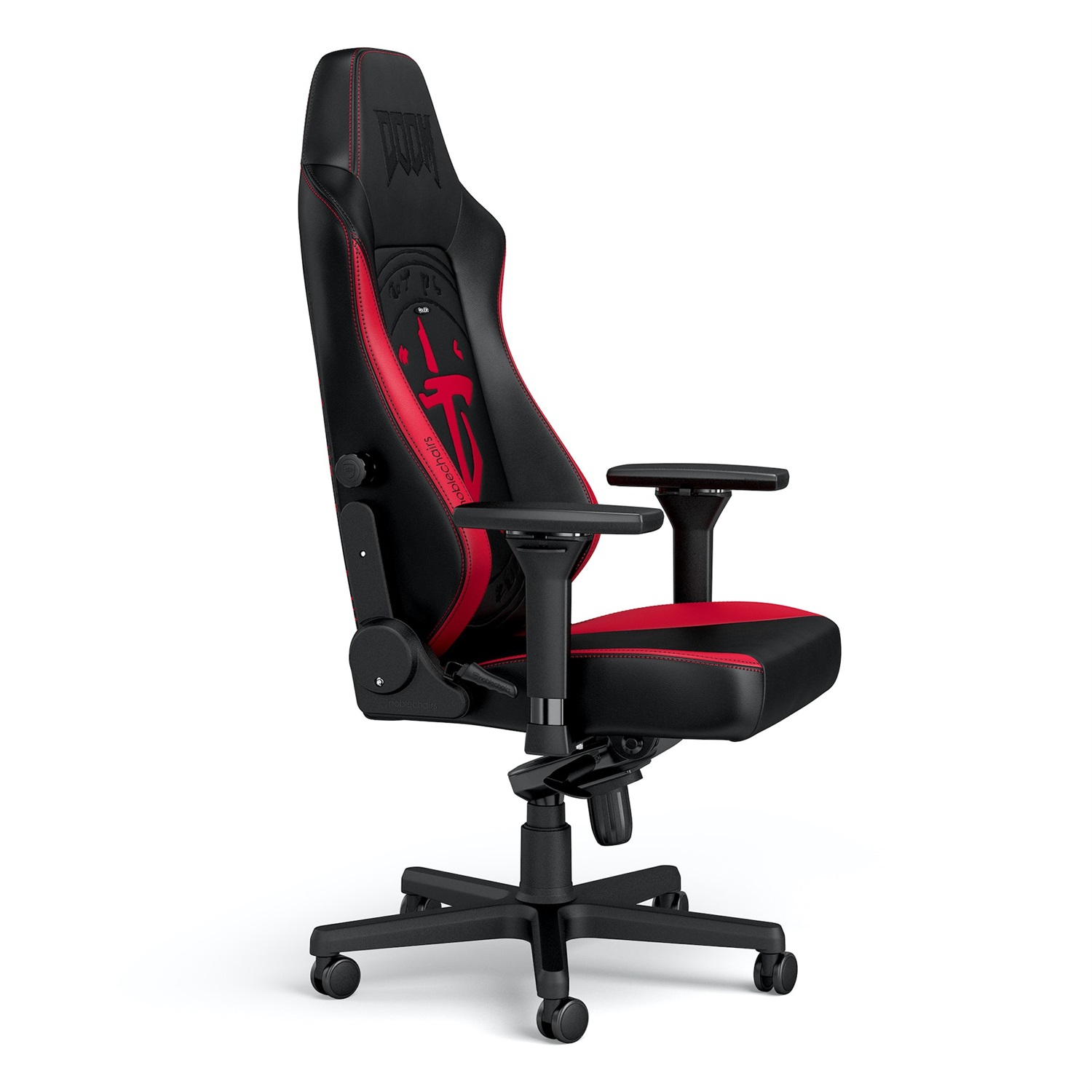 NOBLECHAIRS Hero Sedia da Gaming e Ufficio in Pelle Sintetica Nero/Rosso con Supporto Lombare Regolabile