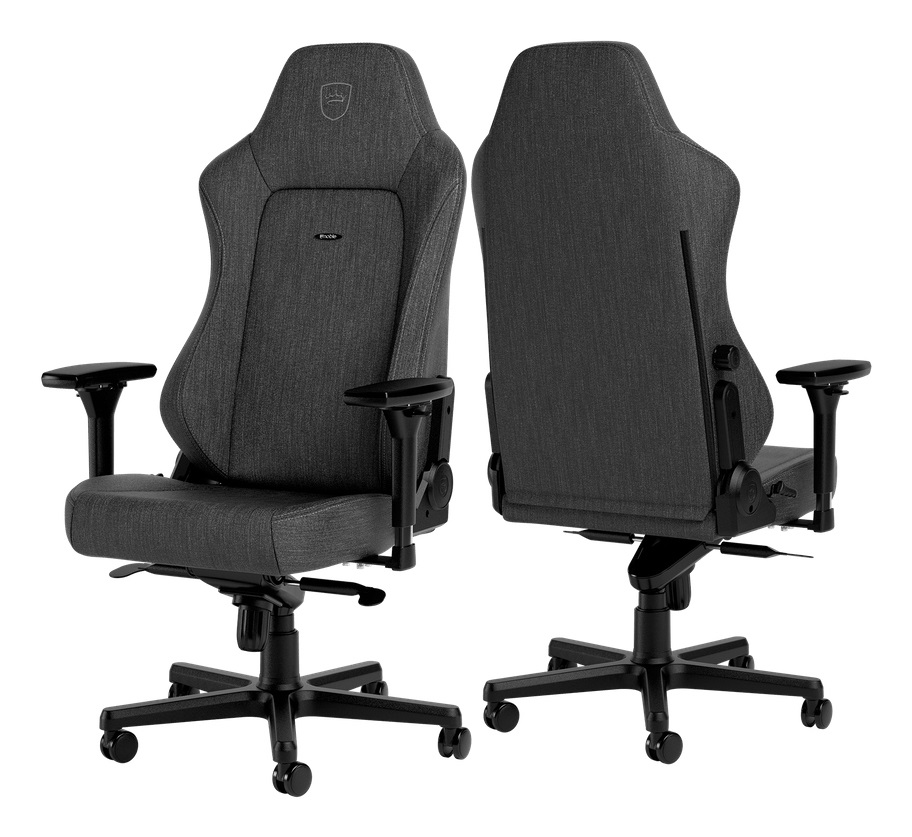 noblechairs Hero Sedia da gioco con Seduta e Schienale Imbottiti in Tessuto Antracite