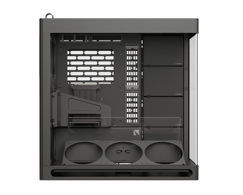 HAVN HS 420 VGPU Custodia Midi Tower E-ATX con Vetro Temperato, Kit GPU Verticale PCIe 5.0, 11 Ventole da 140 mm e Supporti per Radiatori da 420 mm - Nero