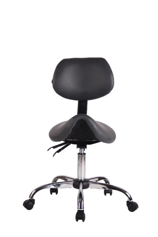 CLP Sgabello Sella Stuttgart Ergonomico in Similpelle con Schienale Inclinabile e 5 Ruote, Colore Grigio