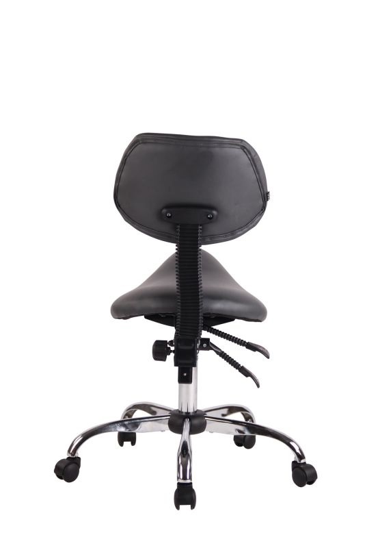 CLP Sgabello Sella Stuttgart Ergonomico in Similpelle con Schienale Inclinabile e 5 Ruote, Colore Grigio