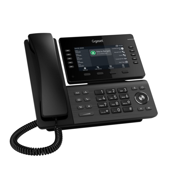 Gigaset P850W IP PRO - Telefono da Tavolo con Display TFT a Colori da 5 Pollici, 2 Porte USB, WLAN e PoE