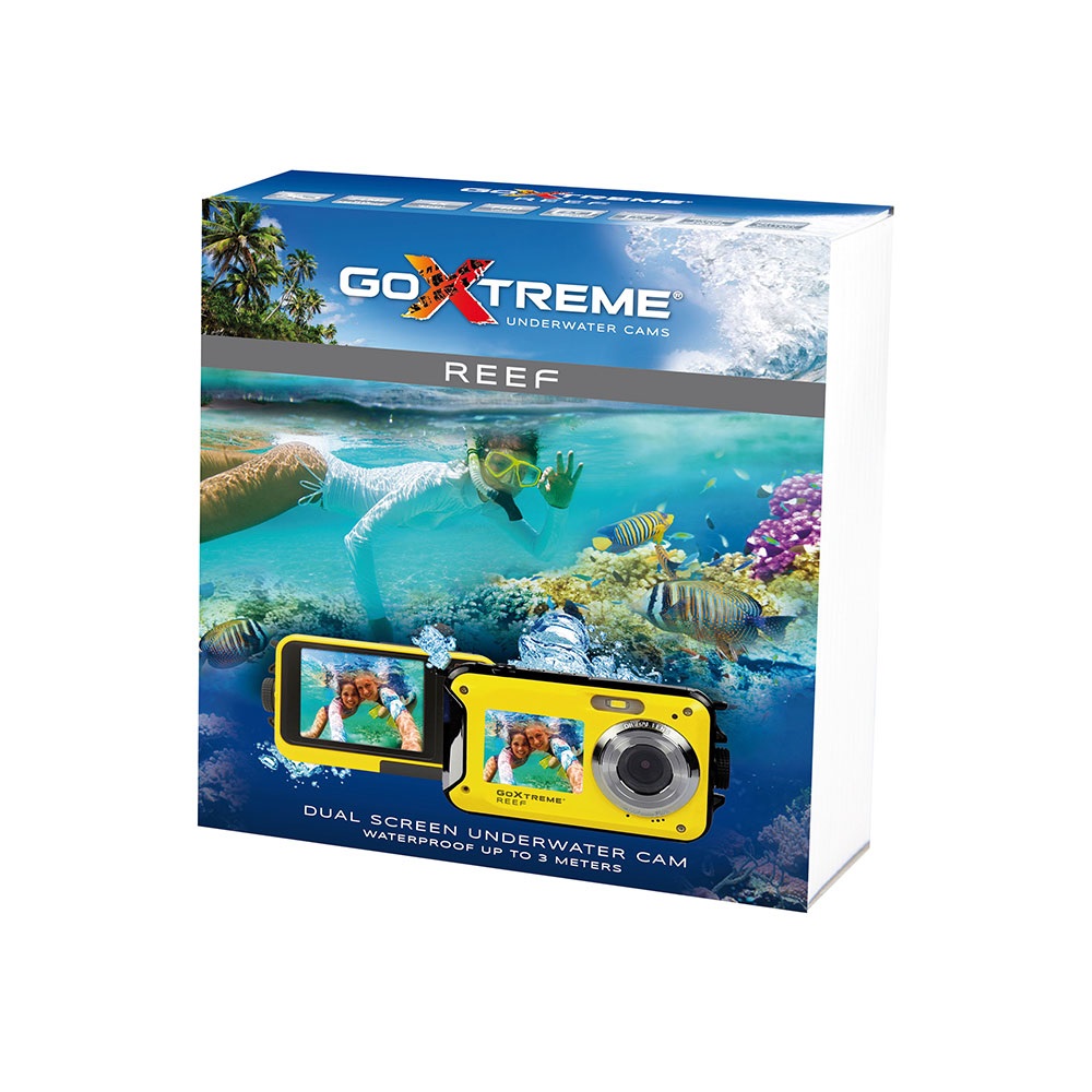 Easypix GoXtreme Reef - Fotocamera Subacquea per Sport d'Azione 24 MP Full HD, Impermeabile fino a 3 m, Peso 130 g