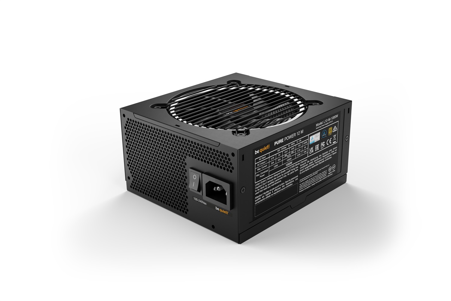 be quiet! Pure Power 12 M Alimentatore 1000 W ATX 80 PLUS Gold Modulare con Ventola Silenziosa