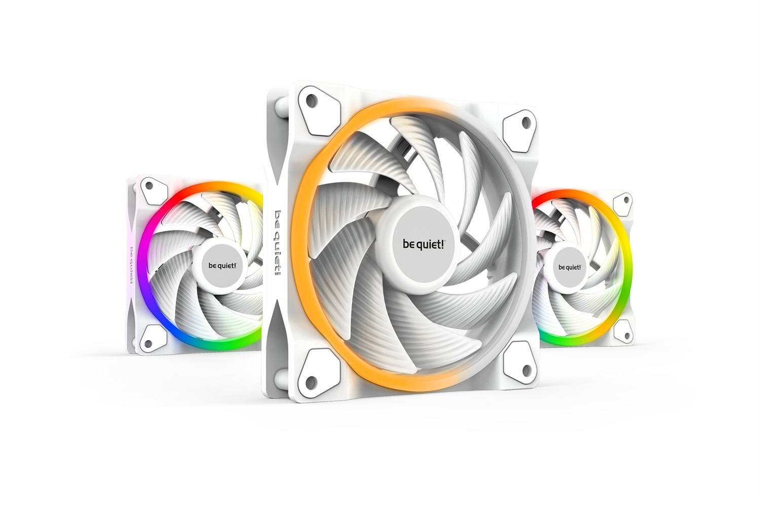 be quiet! Light Wings White | Ventilatore 120mm PWM High-Speed Triple-Pack con LED ARGB, 3 Ventole, 2500 Giri/min, 31 dB