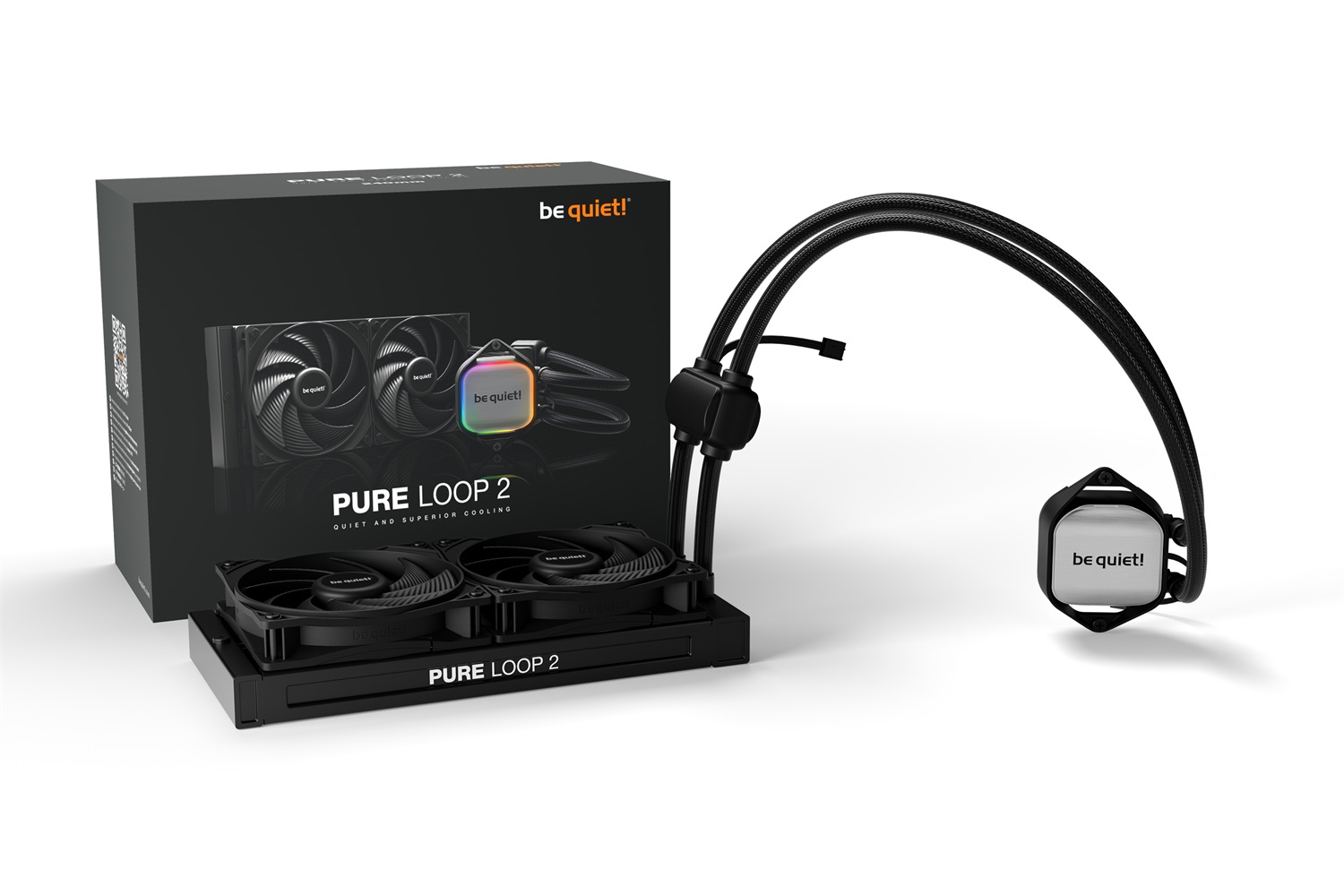 be quiet! Pure Loop 2 - Raffreddatore di liquidi tutto in uno 240mm, 12 cm, Nero, Rumorosità 15,4 dB - 34,9 dB, Compatibile con socket Intel e AMD