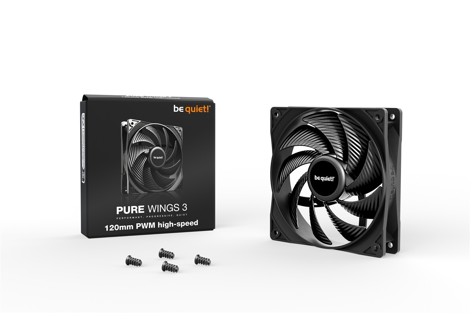 be quiet! Pure Wings 3 120mm PWM High-Speed Ventilatore per Computer - 2100 Giri/min, 30,9 dB, Flusso d'Aria 101,2 m³/h, Nero